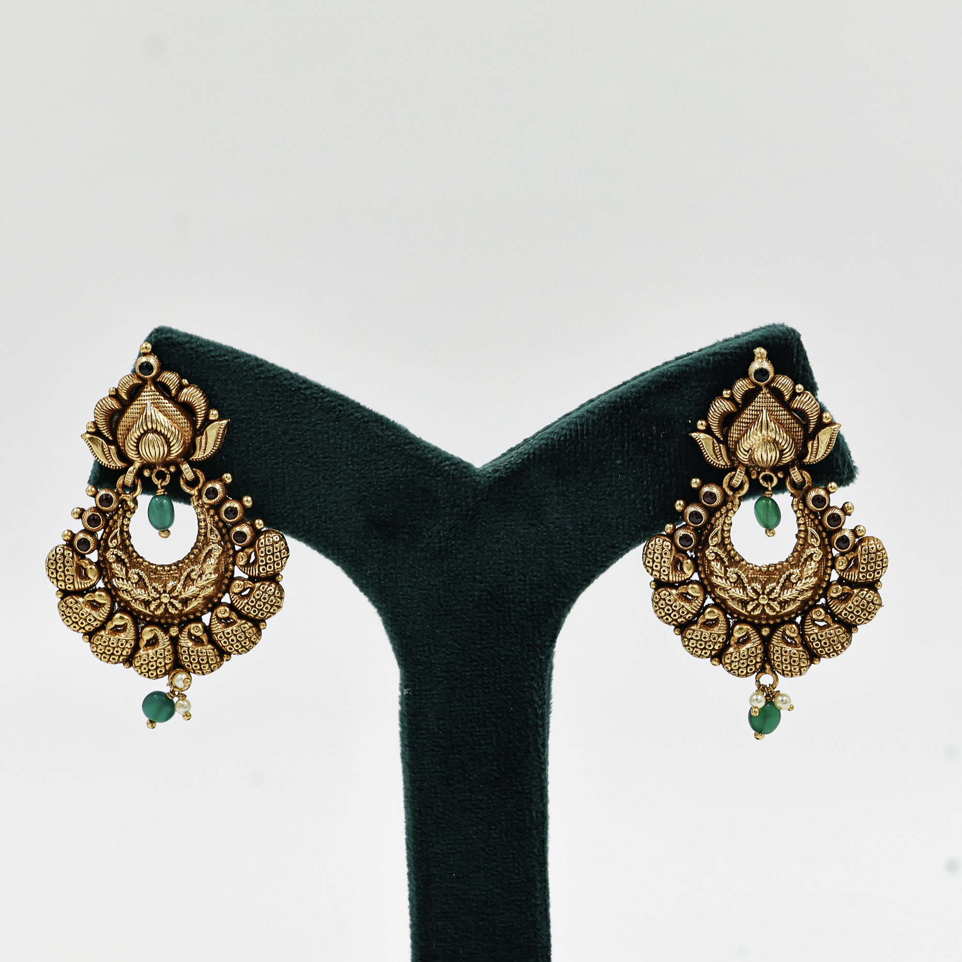 Gold Polished Silver Chandbali Earrings
