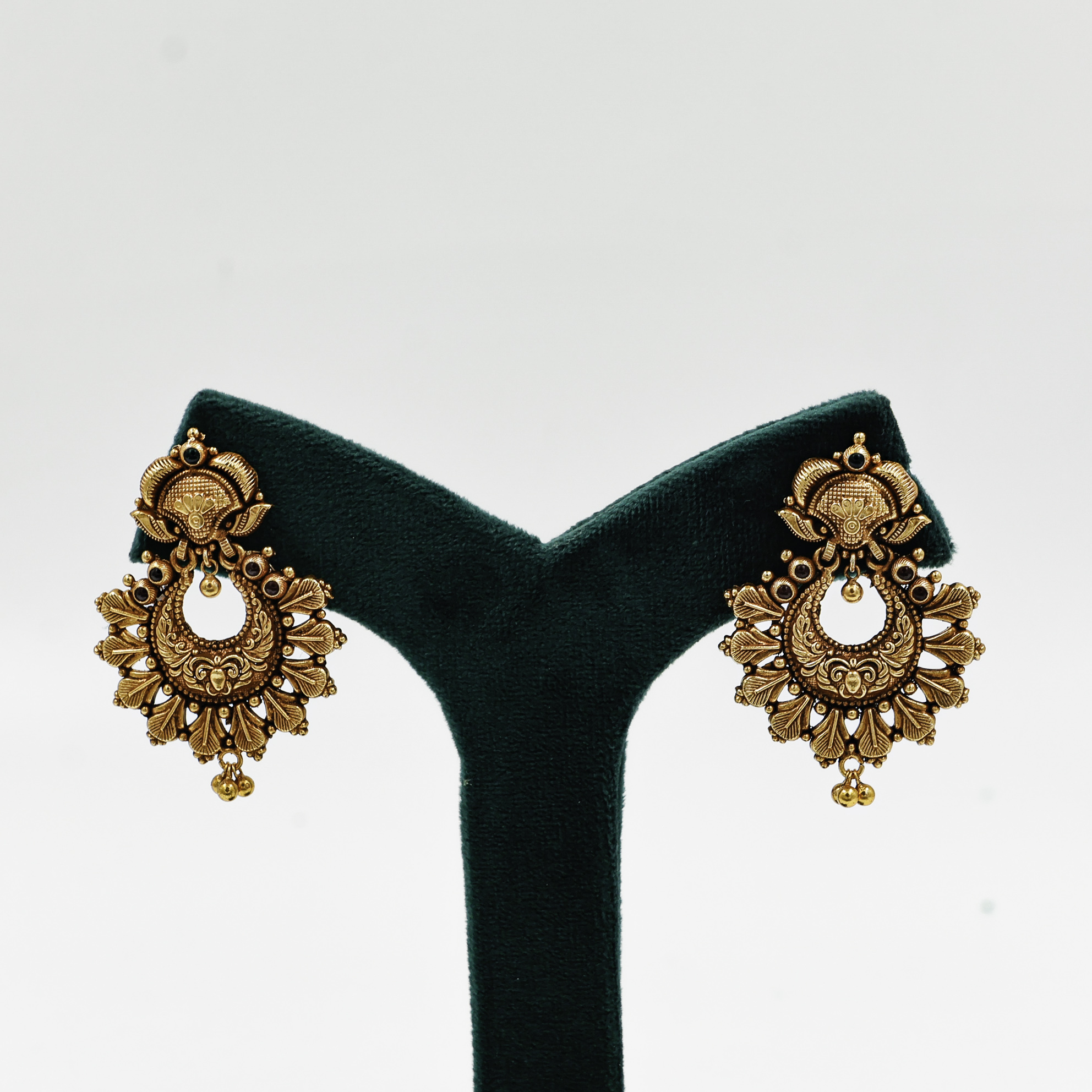 Gold Polished Silver Earrings