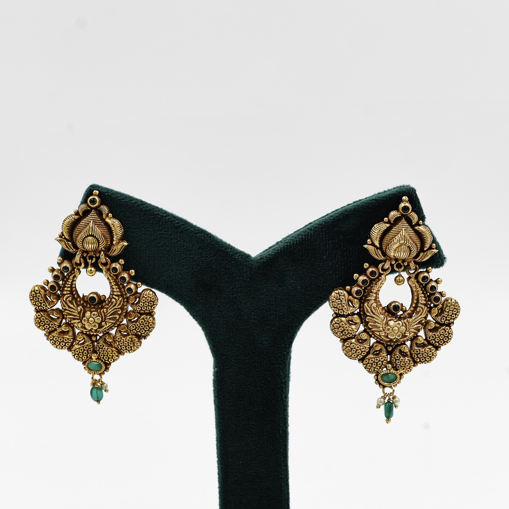 Gold Polished Silver Drop Earrings