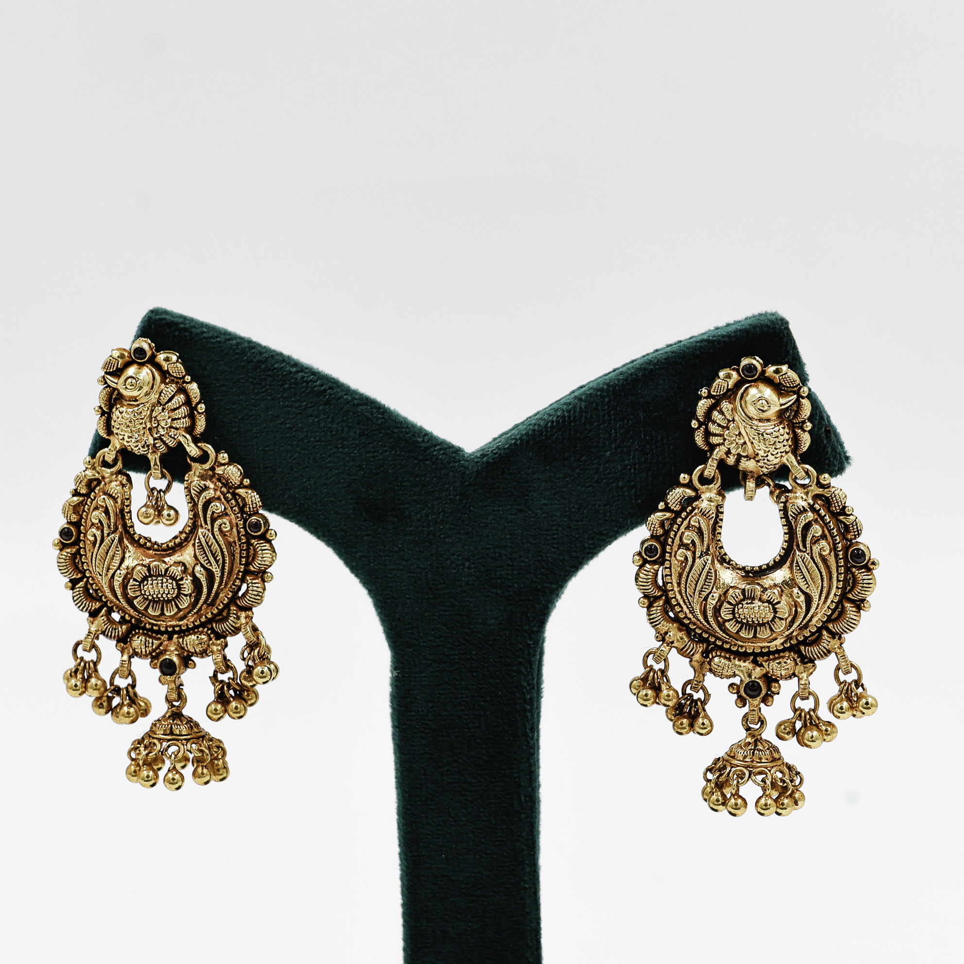 Gold Polished Silver Jhumka Earrings