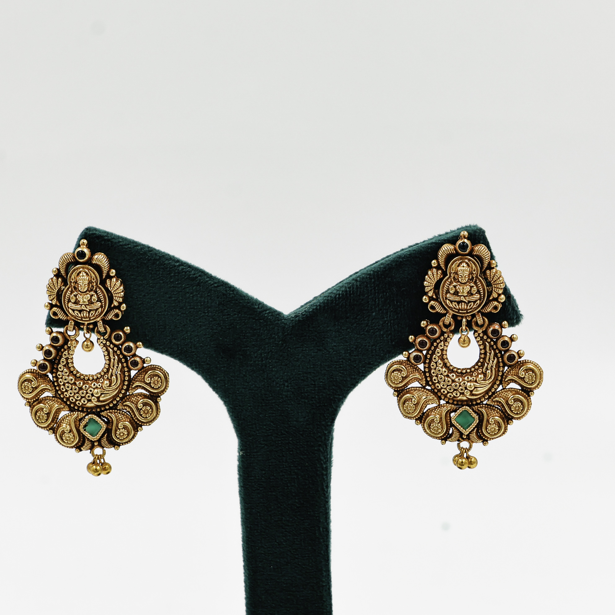 Gold Polished Silver Earrings