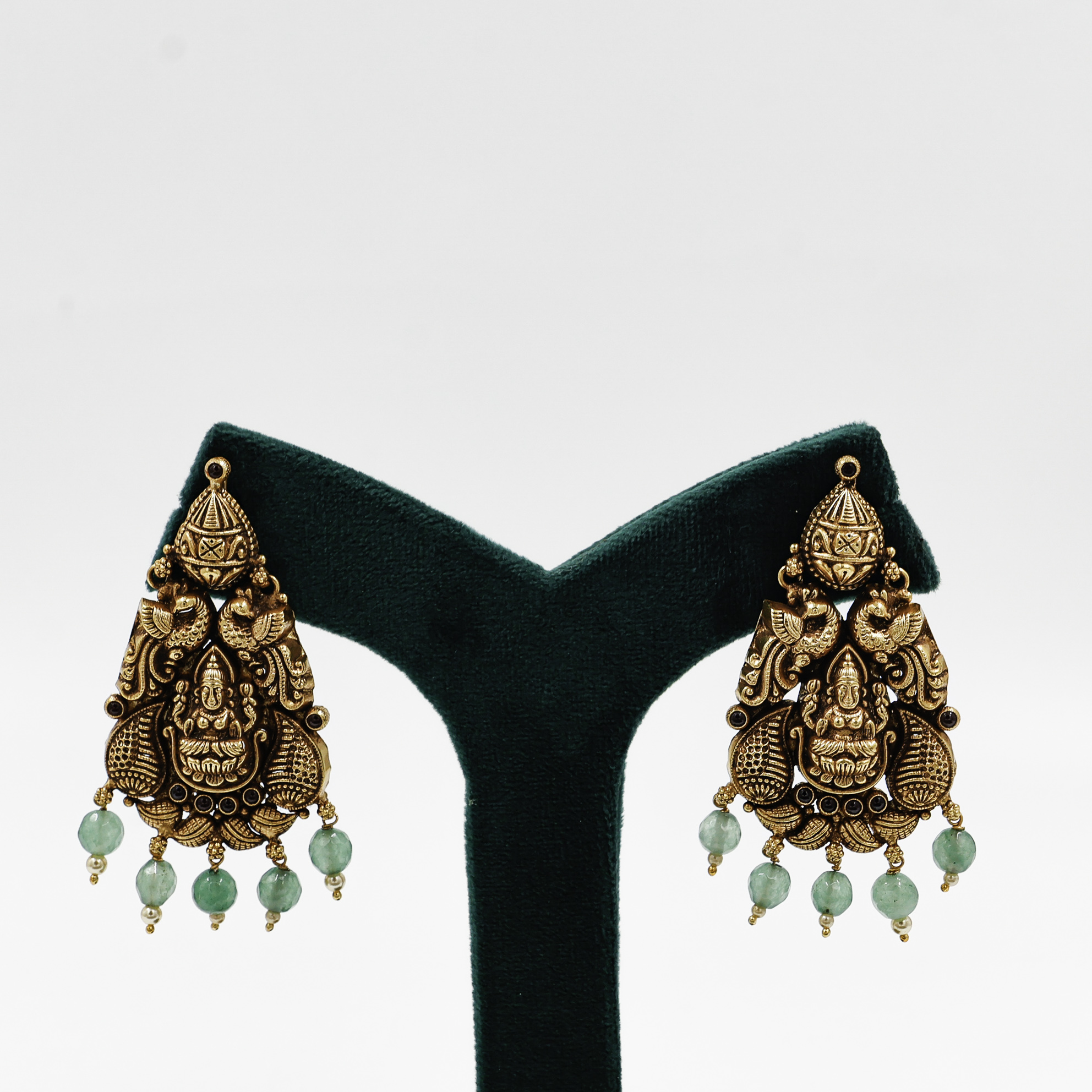 Gold Polished Silver Goddess Earrings