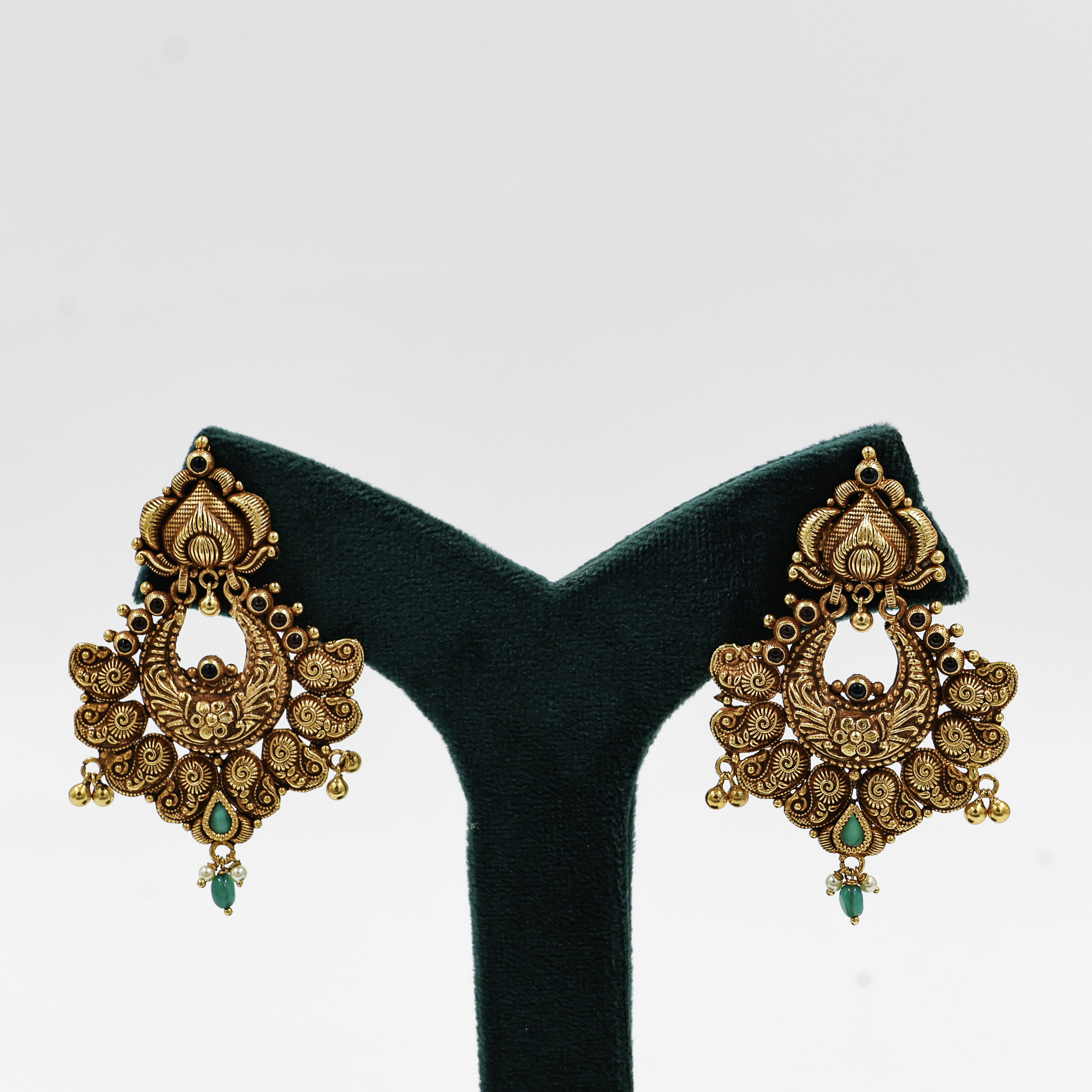 Gold Polished Silver Drop Earrings