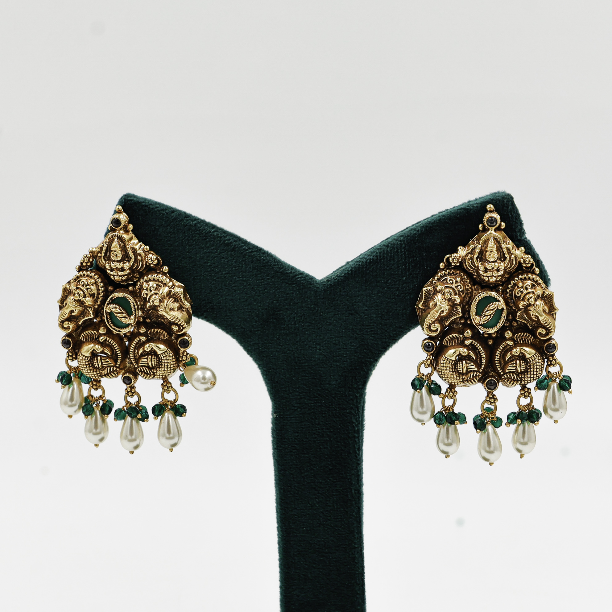 Gold Polished Silver Earrings