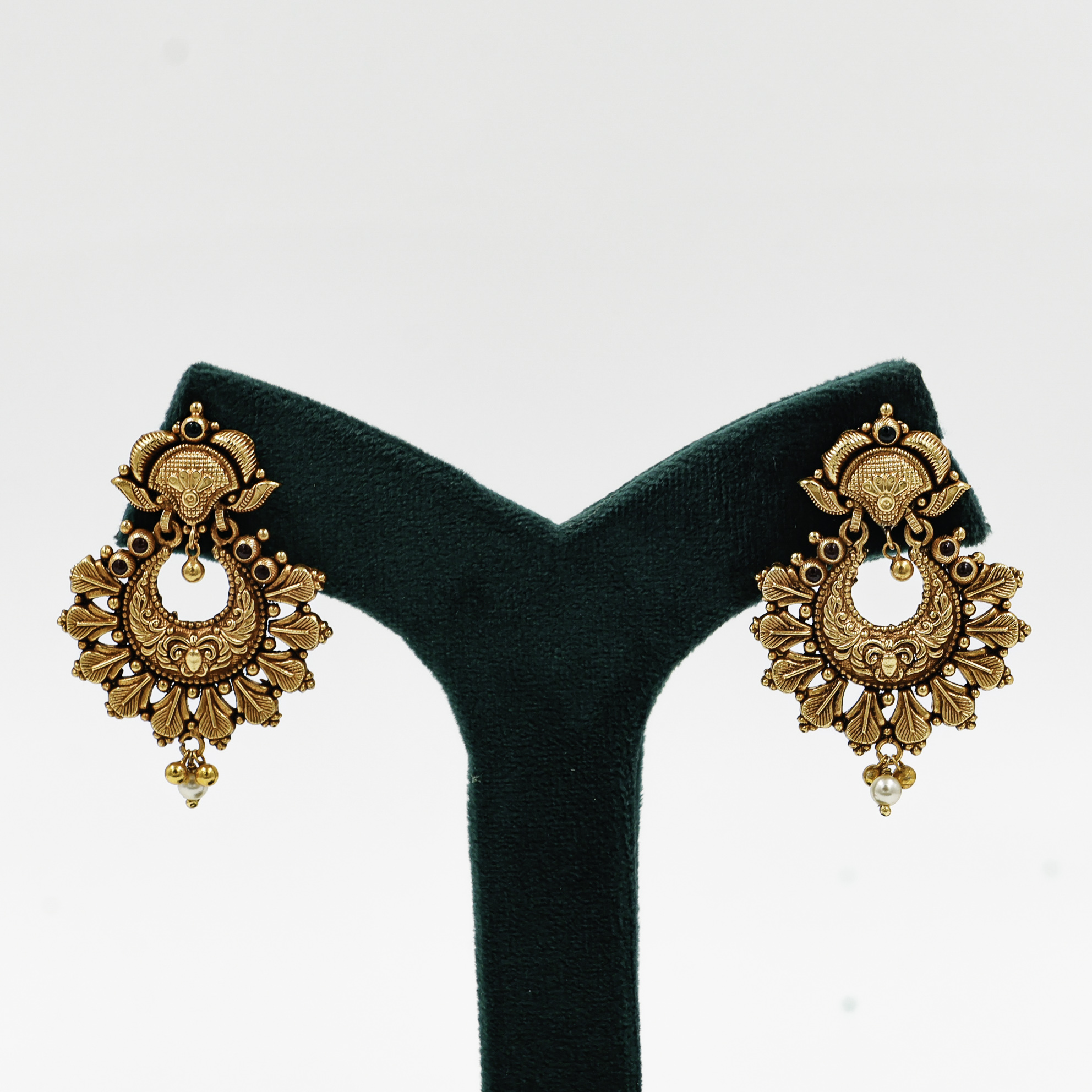 Gold Polished Silver Earrings