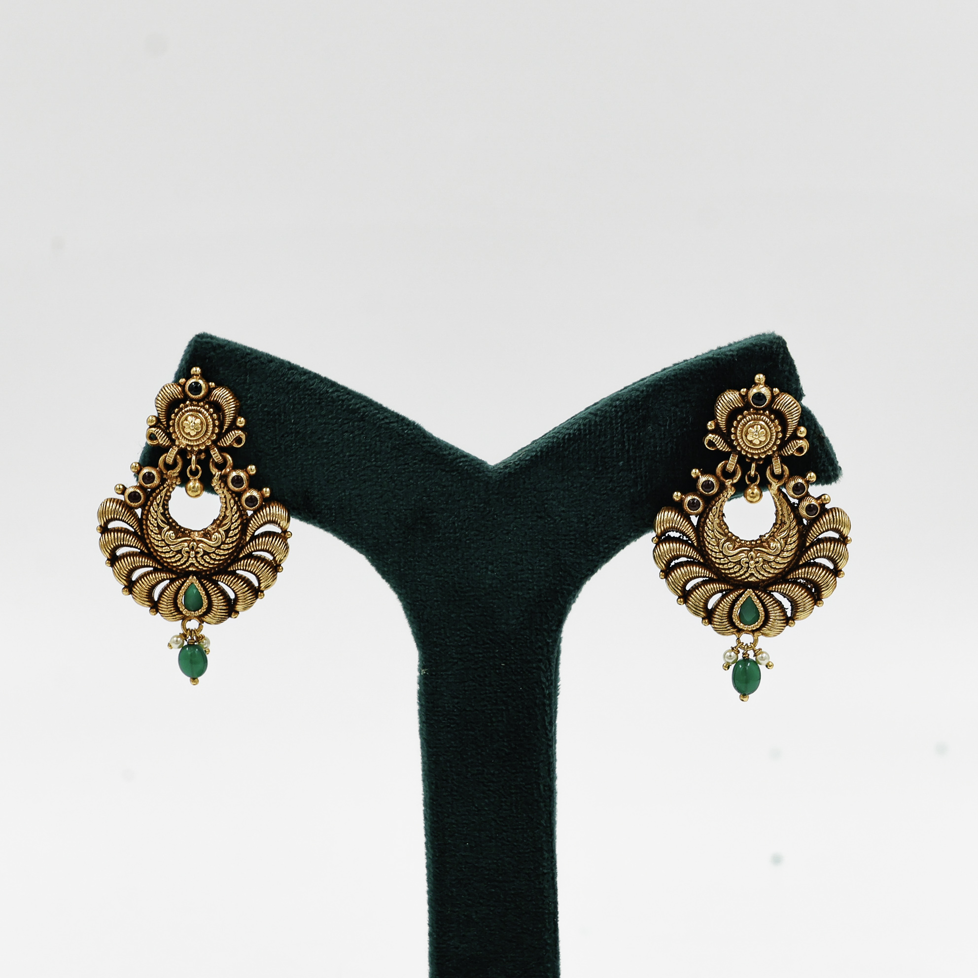 Gold Polished Silver Drop Earrings