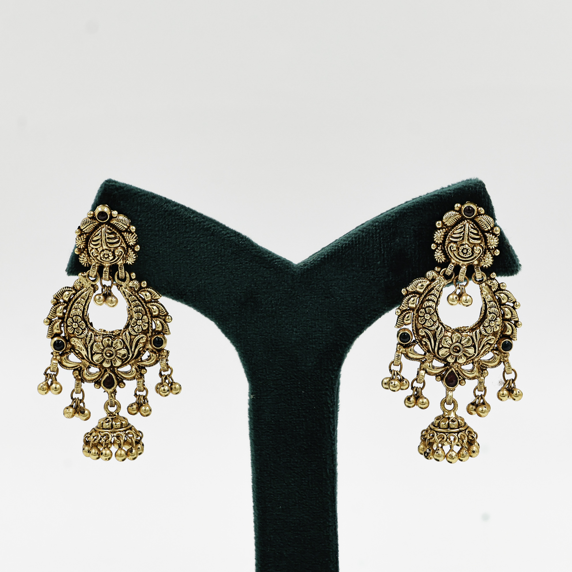 Gold Polished Silver Jhumka Earrings