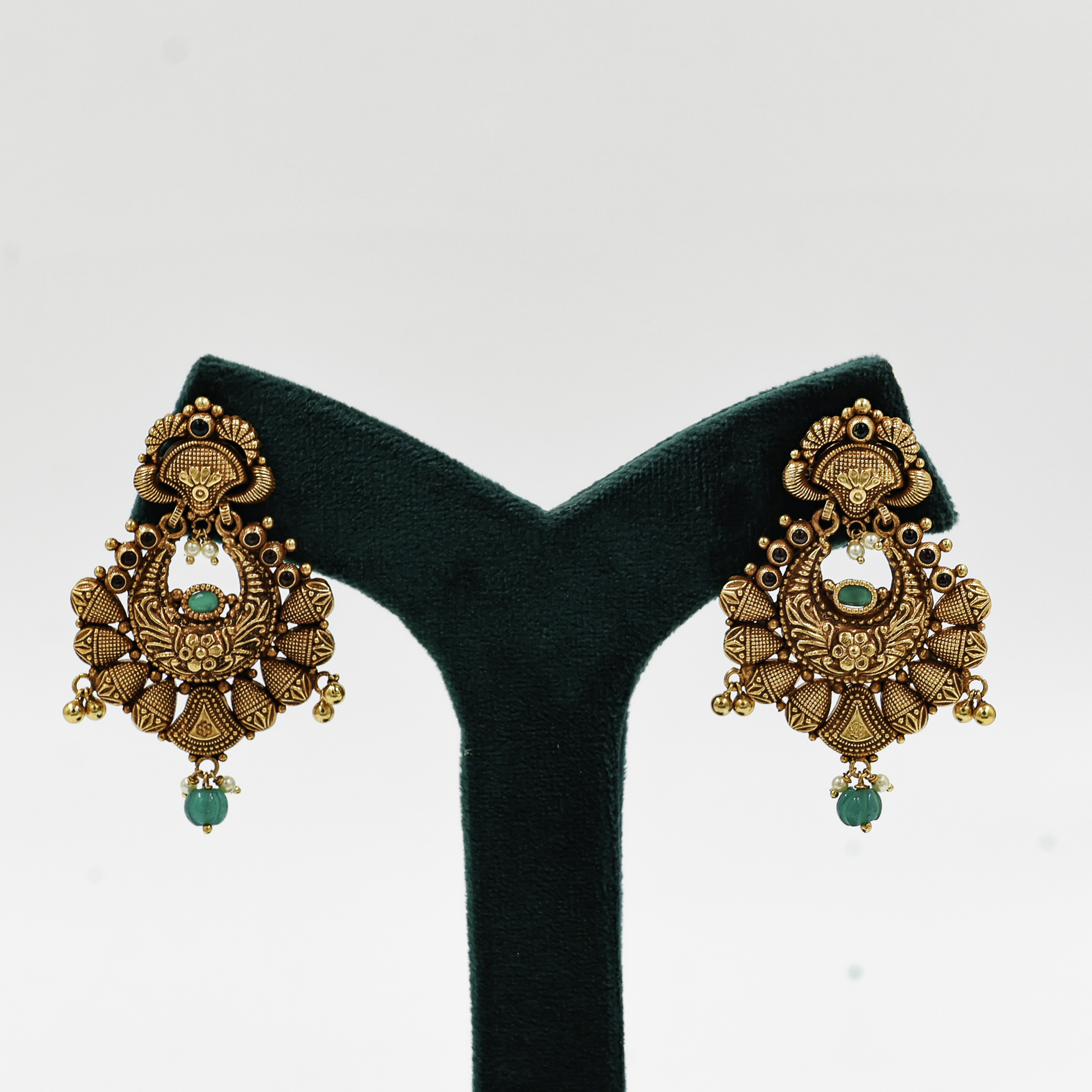 Gold Polished Silver Drop Earrings