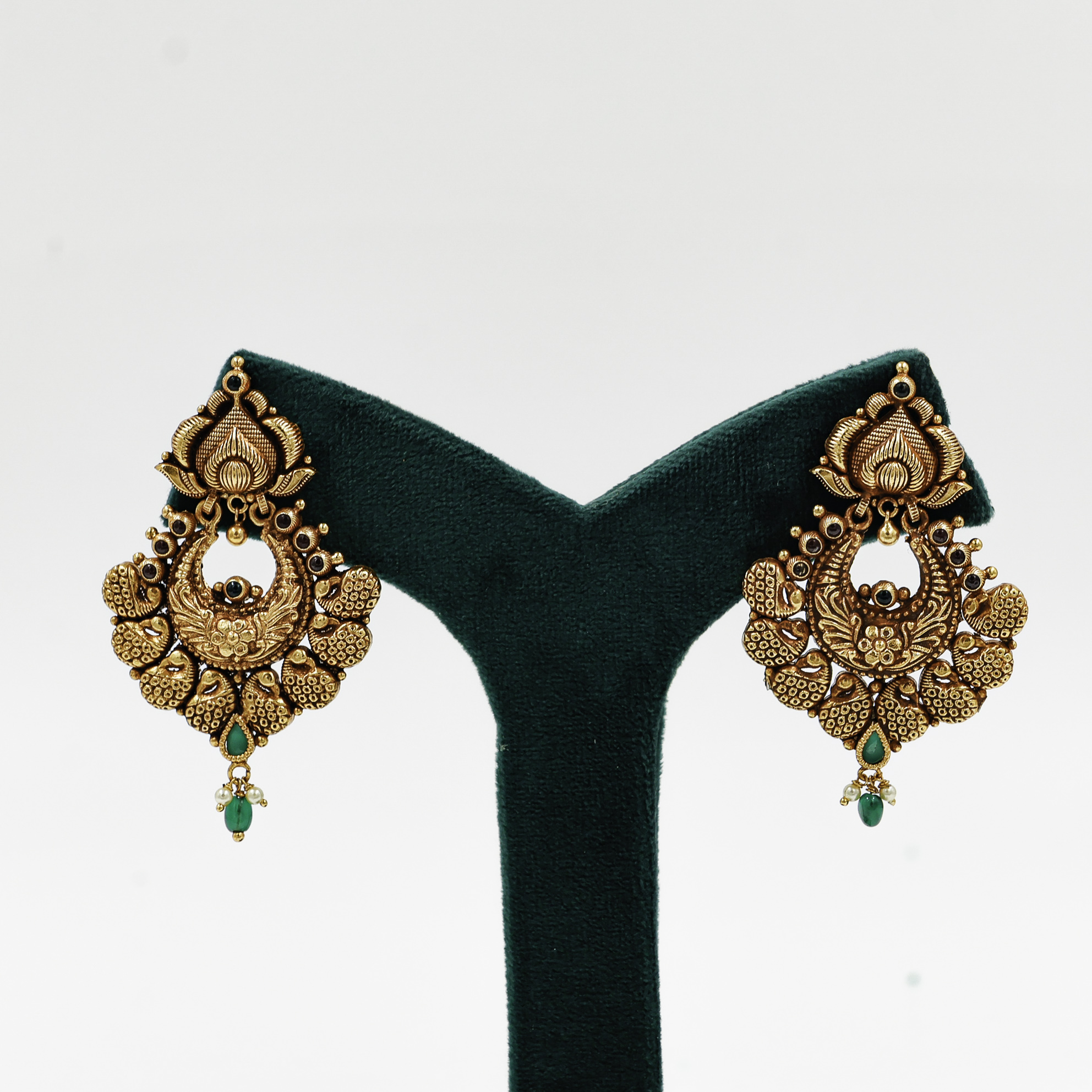 Gold Polished Silver Earrings