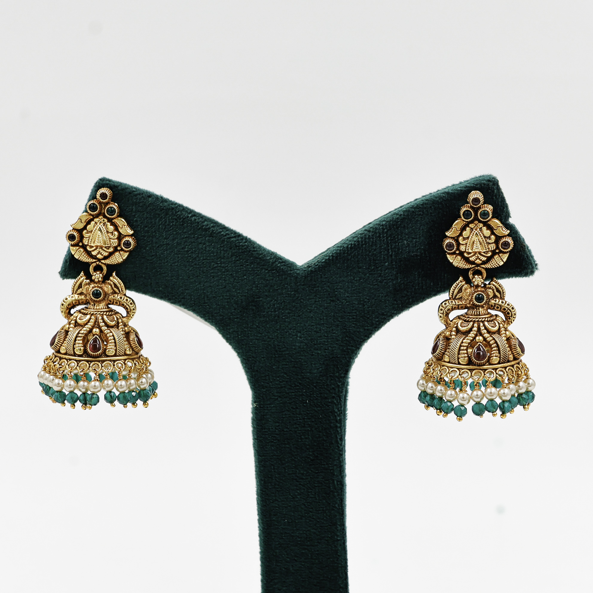Gold Polished Silver Jhumka Earrings