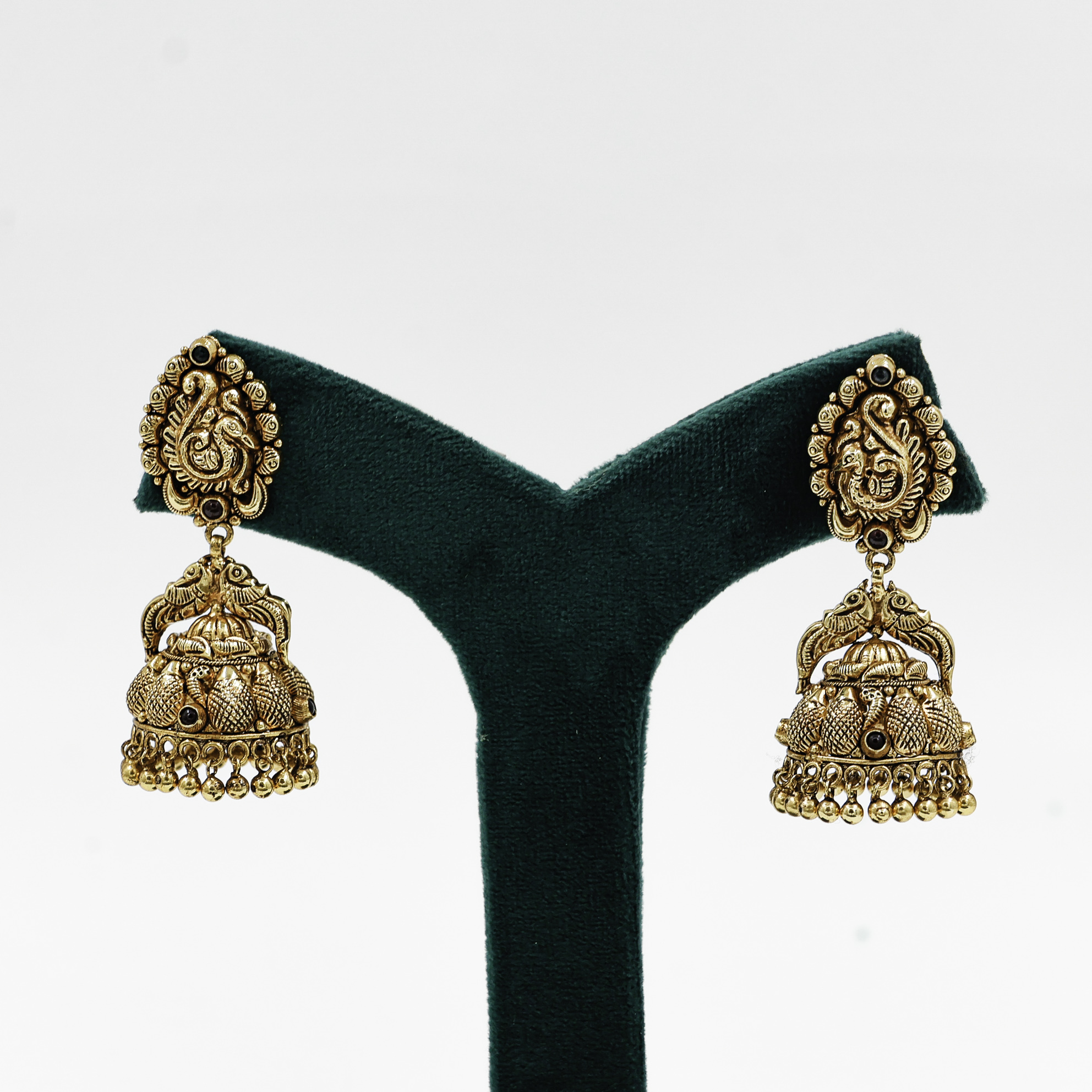 Gold Polished Silver Jhumka Earrings