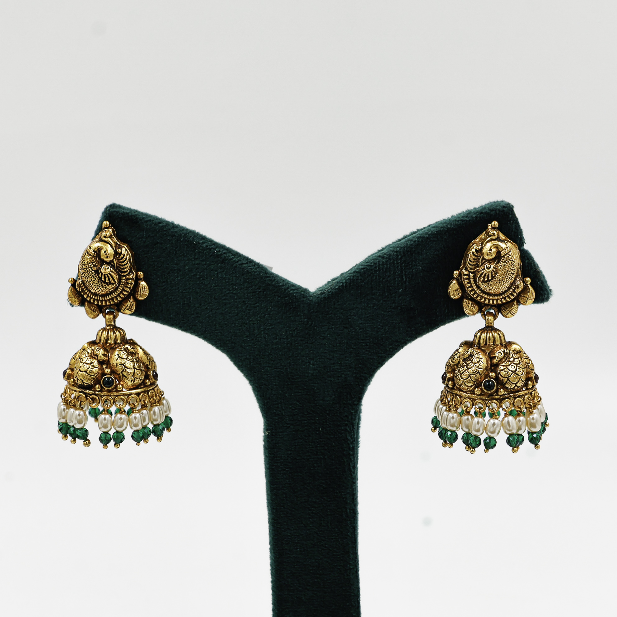 Gold Polished Silver Jhumka Earrings