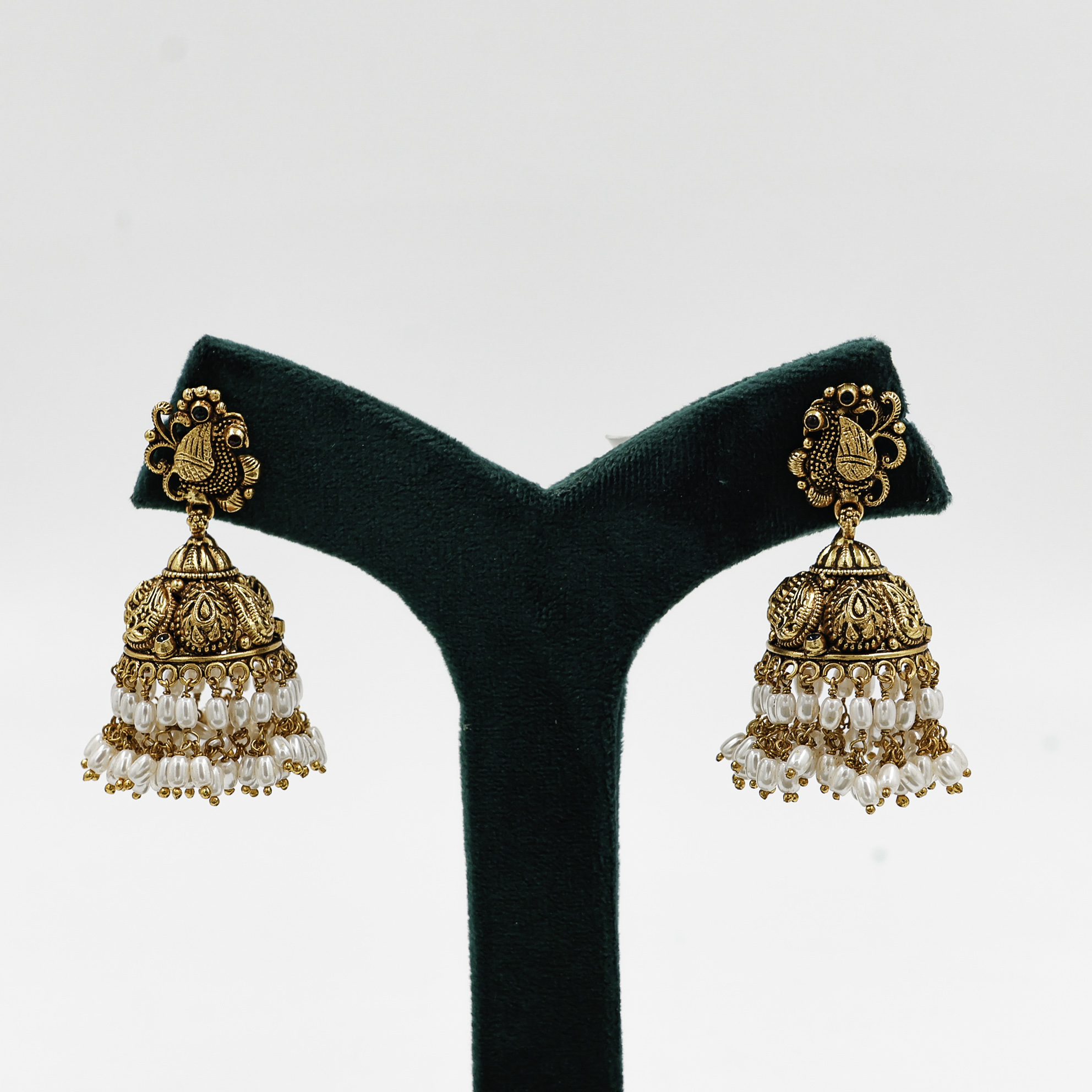 Gold Polished Silver Jhumka Earrings