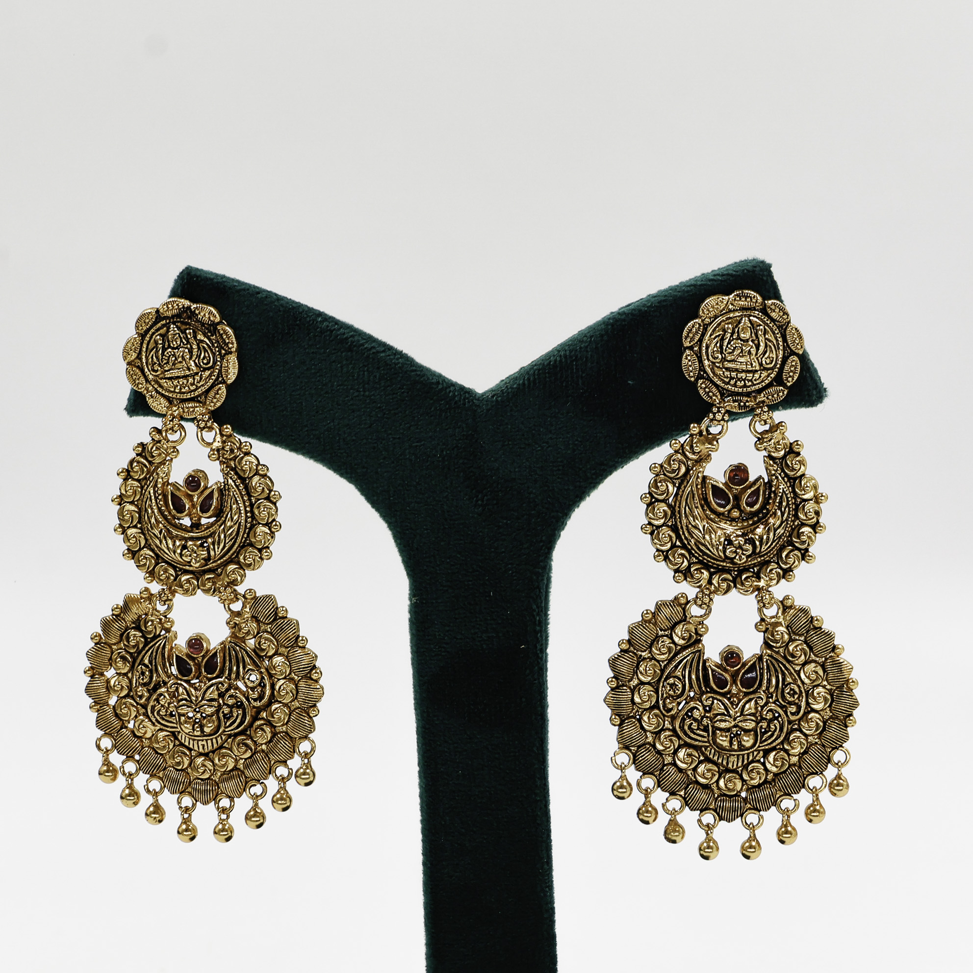 Gold Polished Silver Drop Earrings