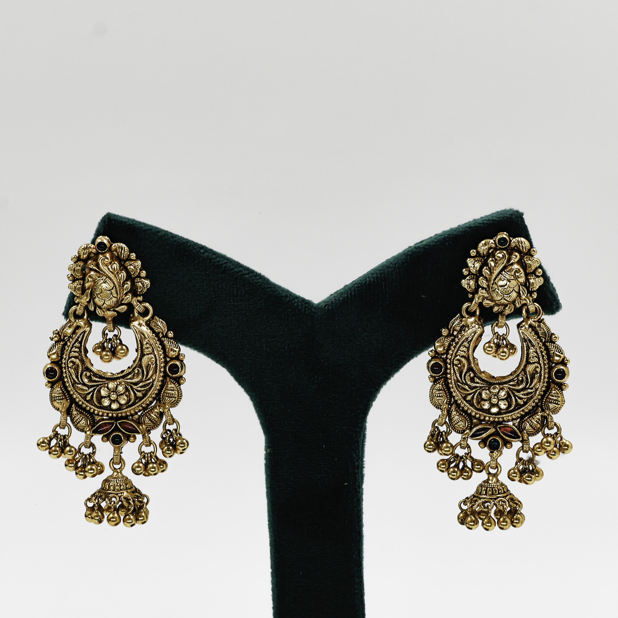 Gold Polished Silver Jhumka Earrings