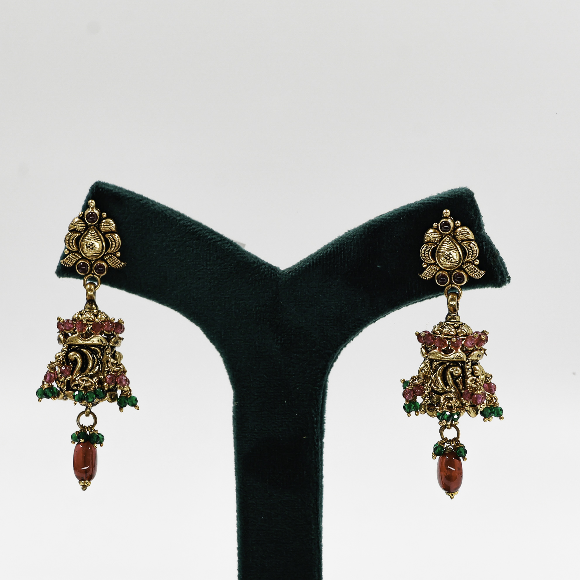 Gold Polished Silver Jhumka Earrings