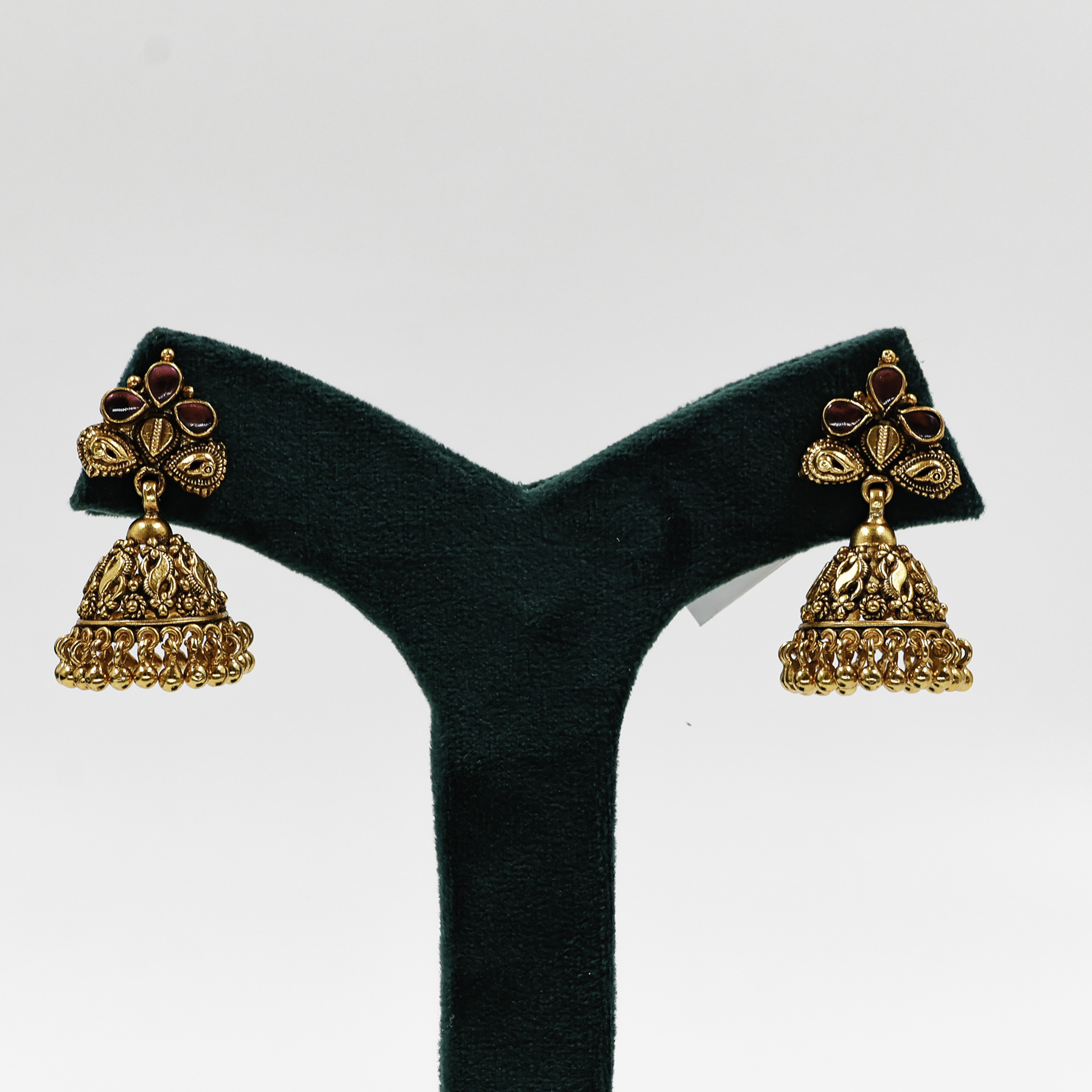 Gold Polished Silver Jhumka Earrings