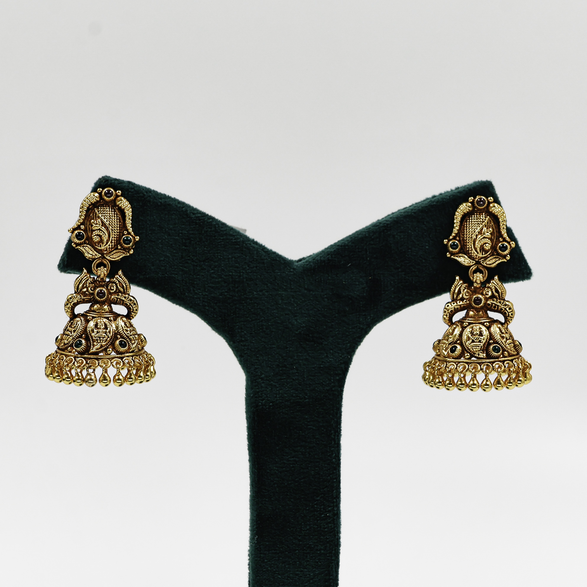 Gold Polished Silver Jhumka Earrings