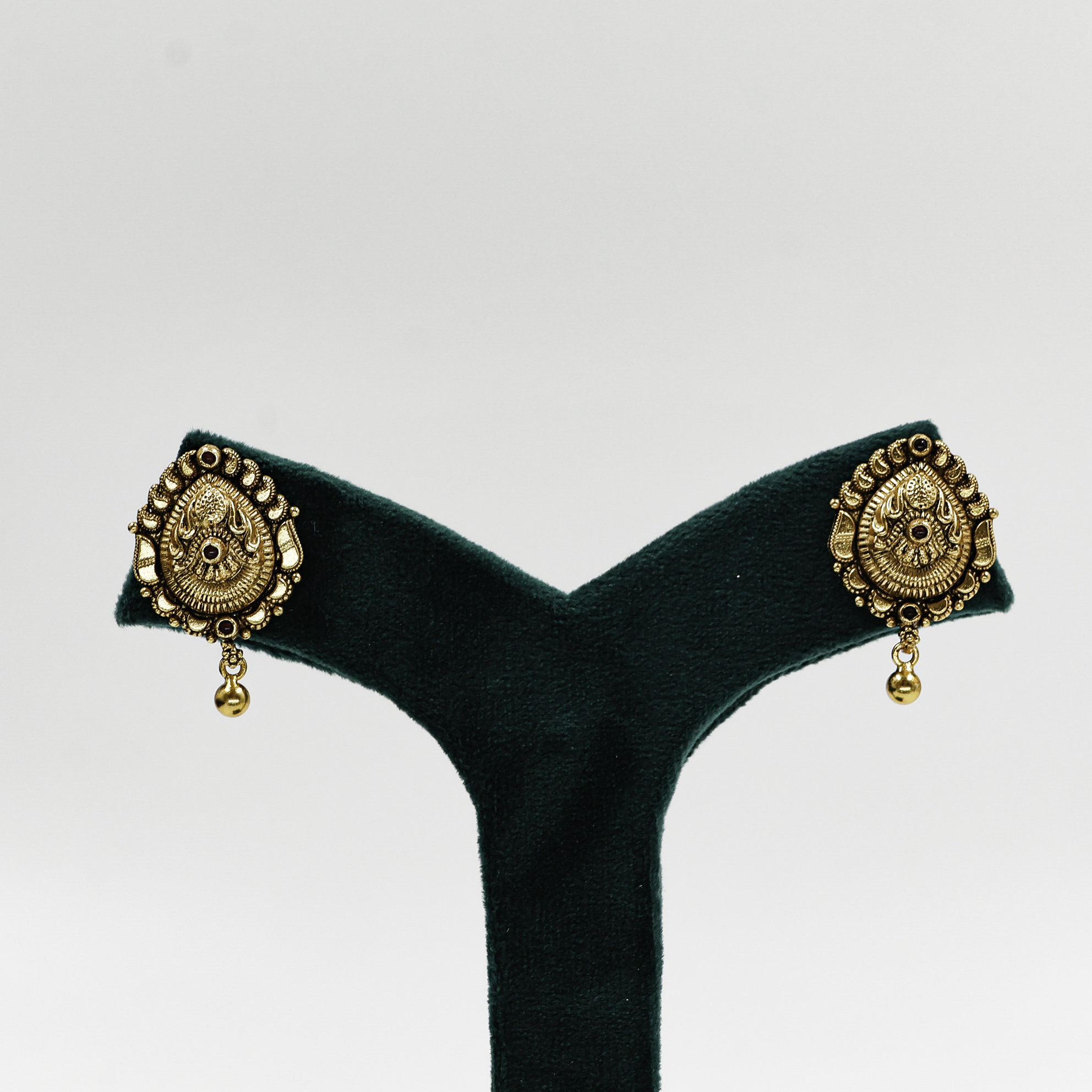 Gold Polished Silver Lakshmi Earrings