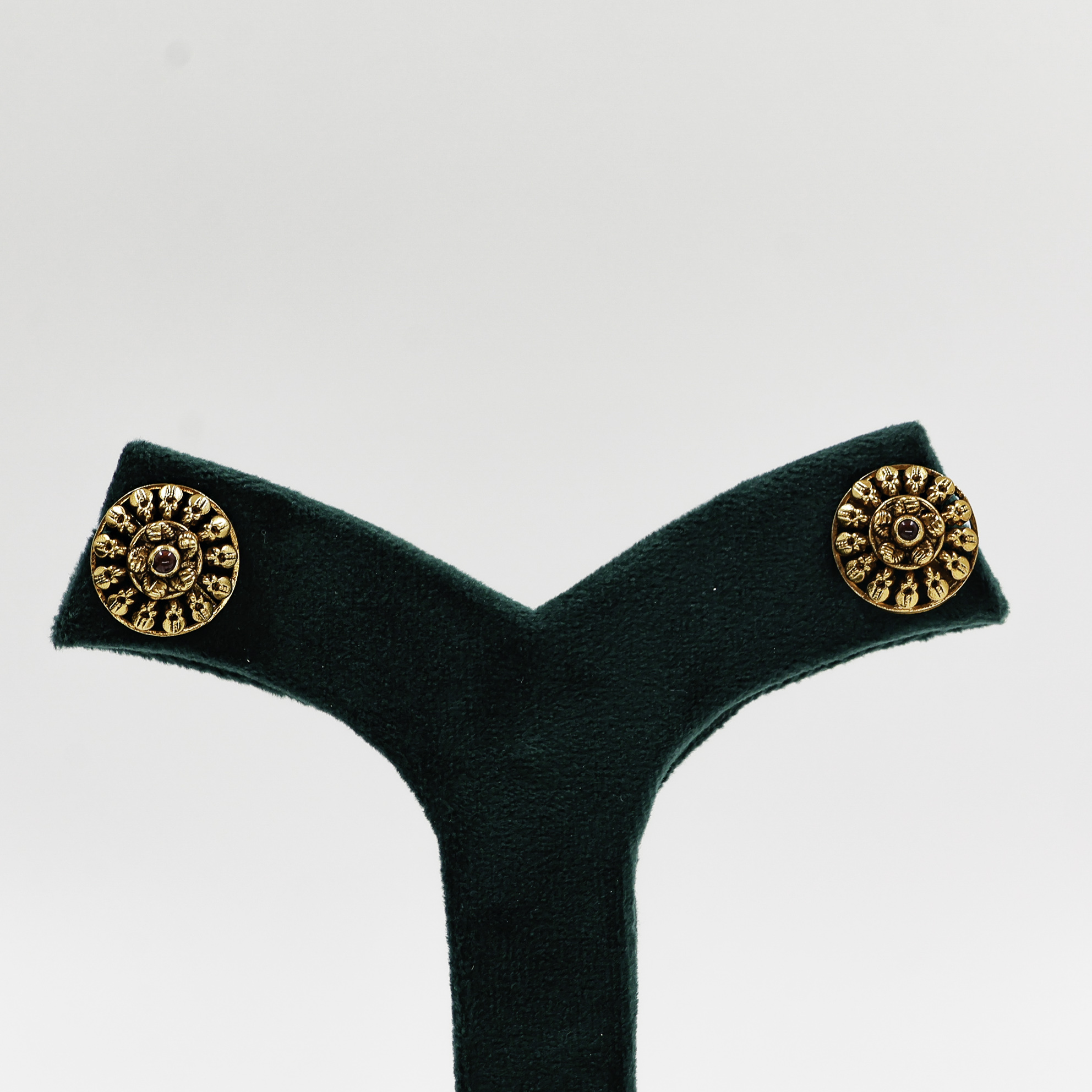 Gold Polished Silver Stud Earrings