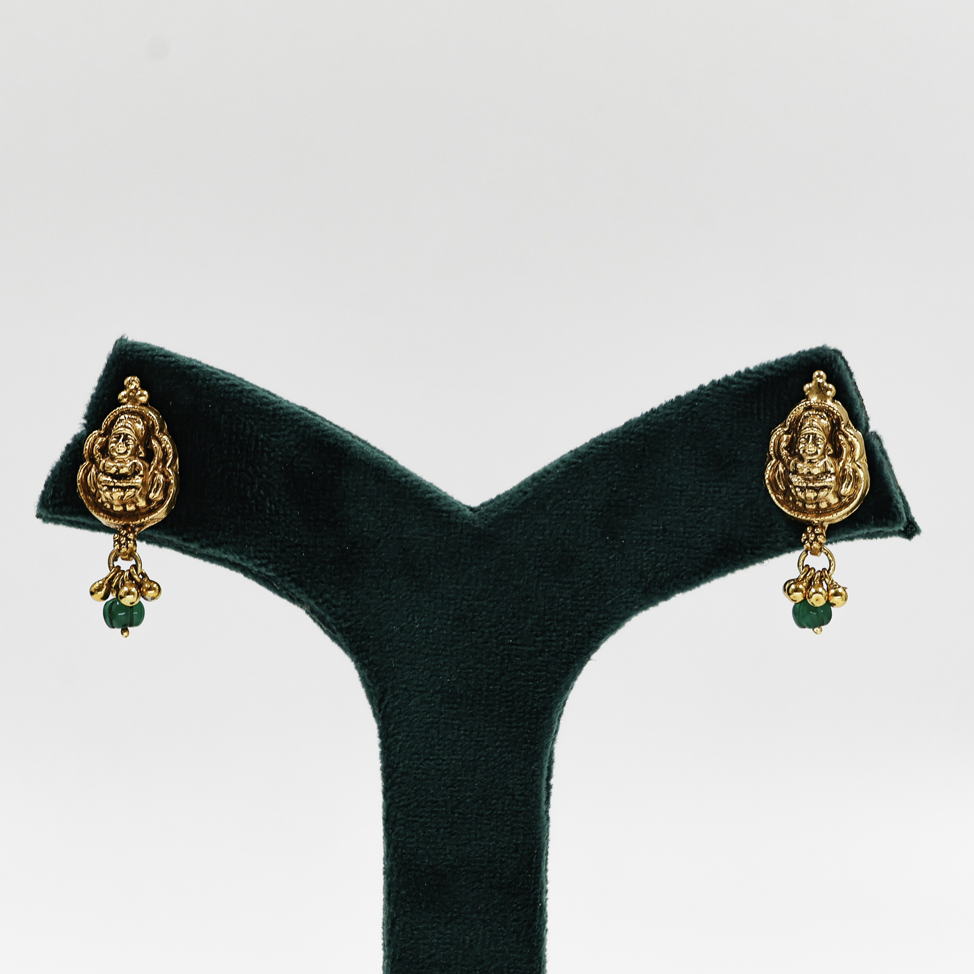 Lakshmi Gold Polished Silver Earrings