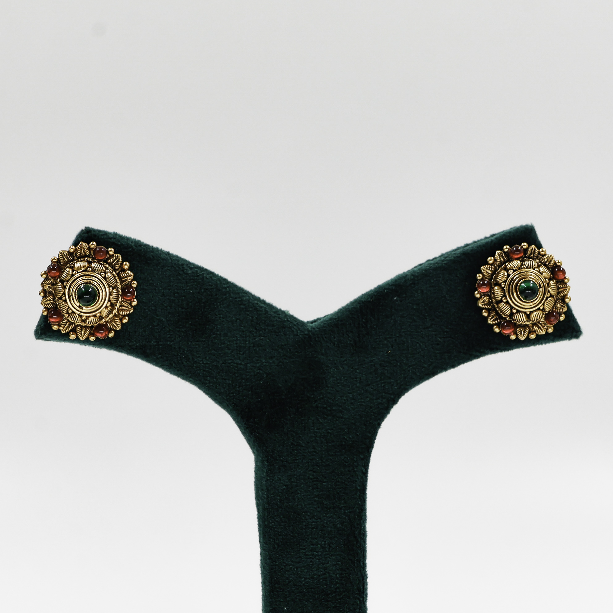 Gold Polished Silver Stud Earrings