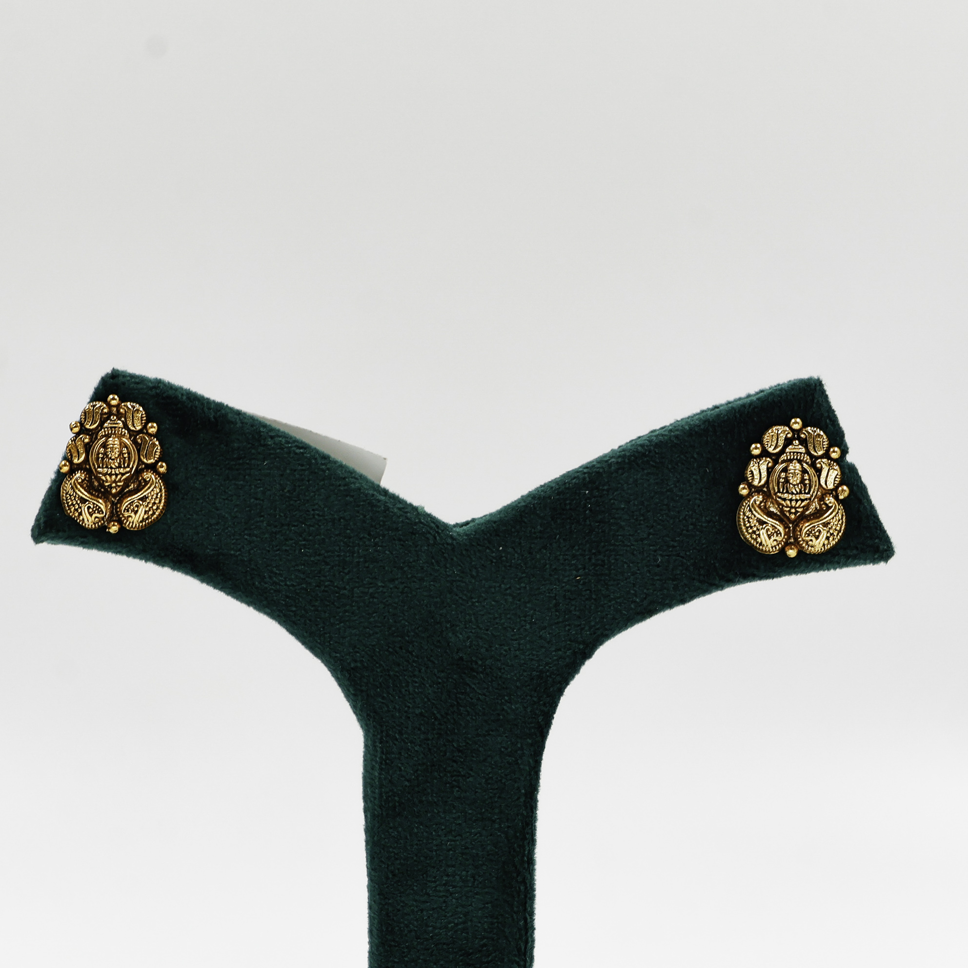 Gold Polished Silver Lakshmi Earrings