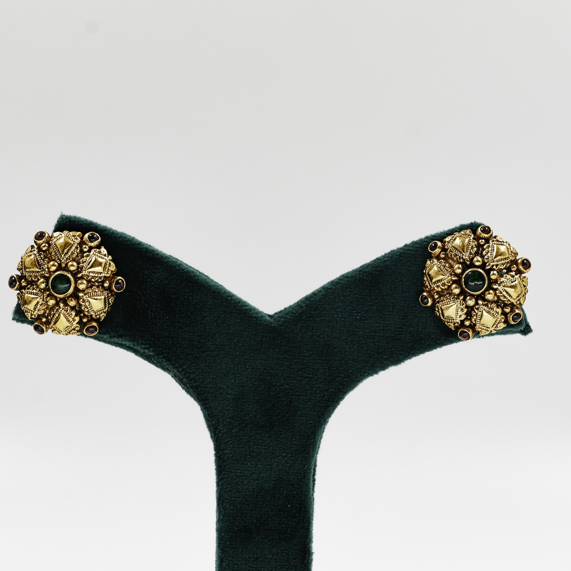 Gold Polished Silver Stud Earrings