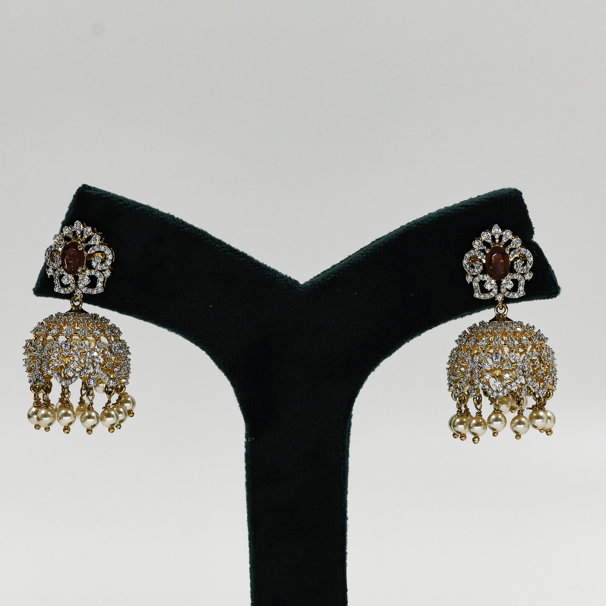 Gold Polished Silver Jhumka Earrings
