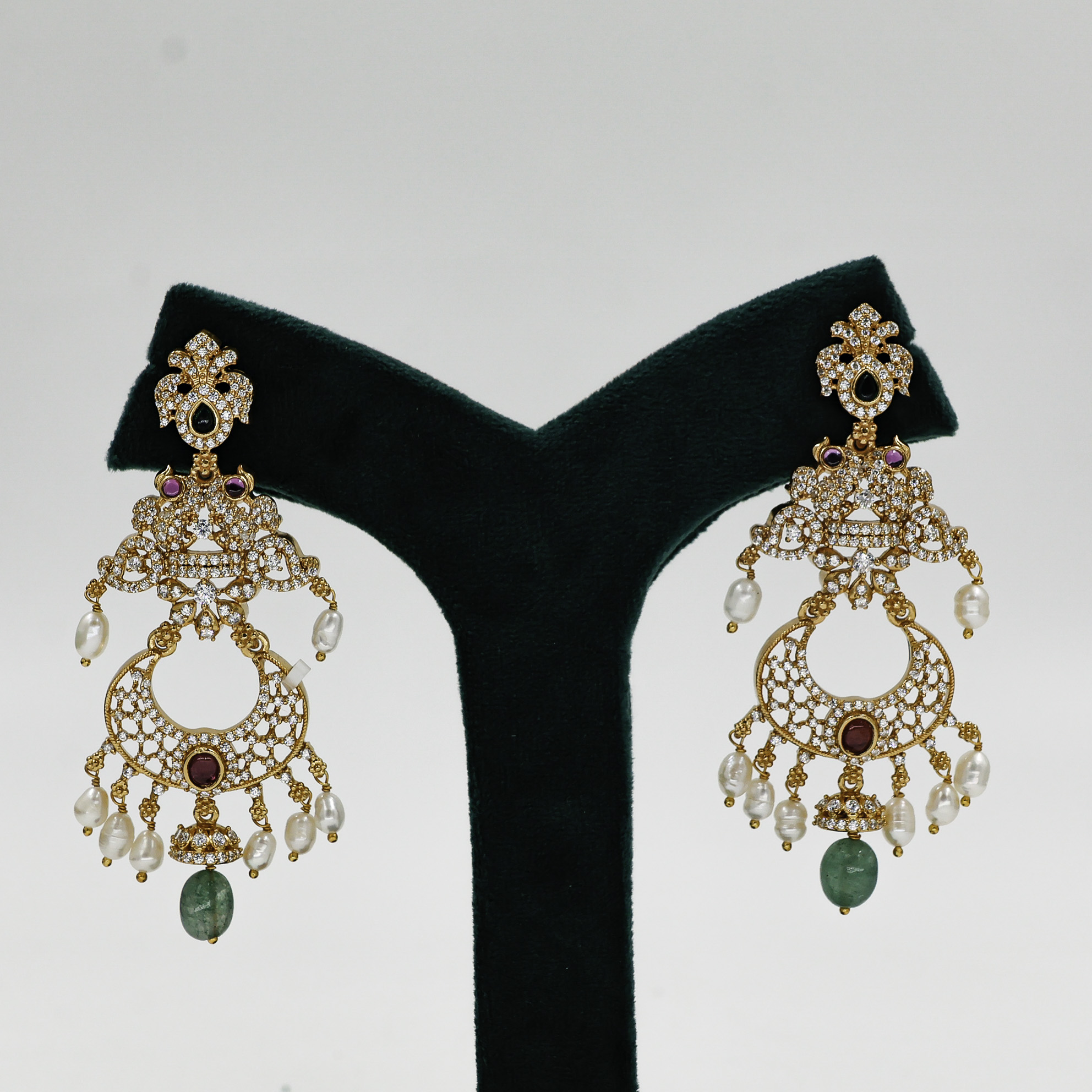 Gold Polished Silver Dangle Earrings