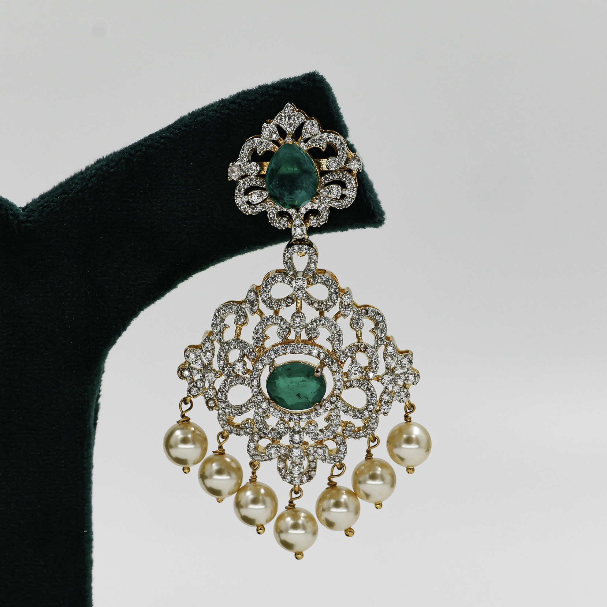 Raag Silver Jewellery - Emerald Drop Earrings
