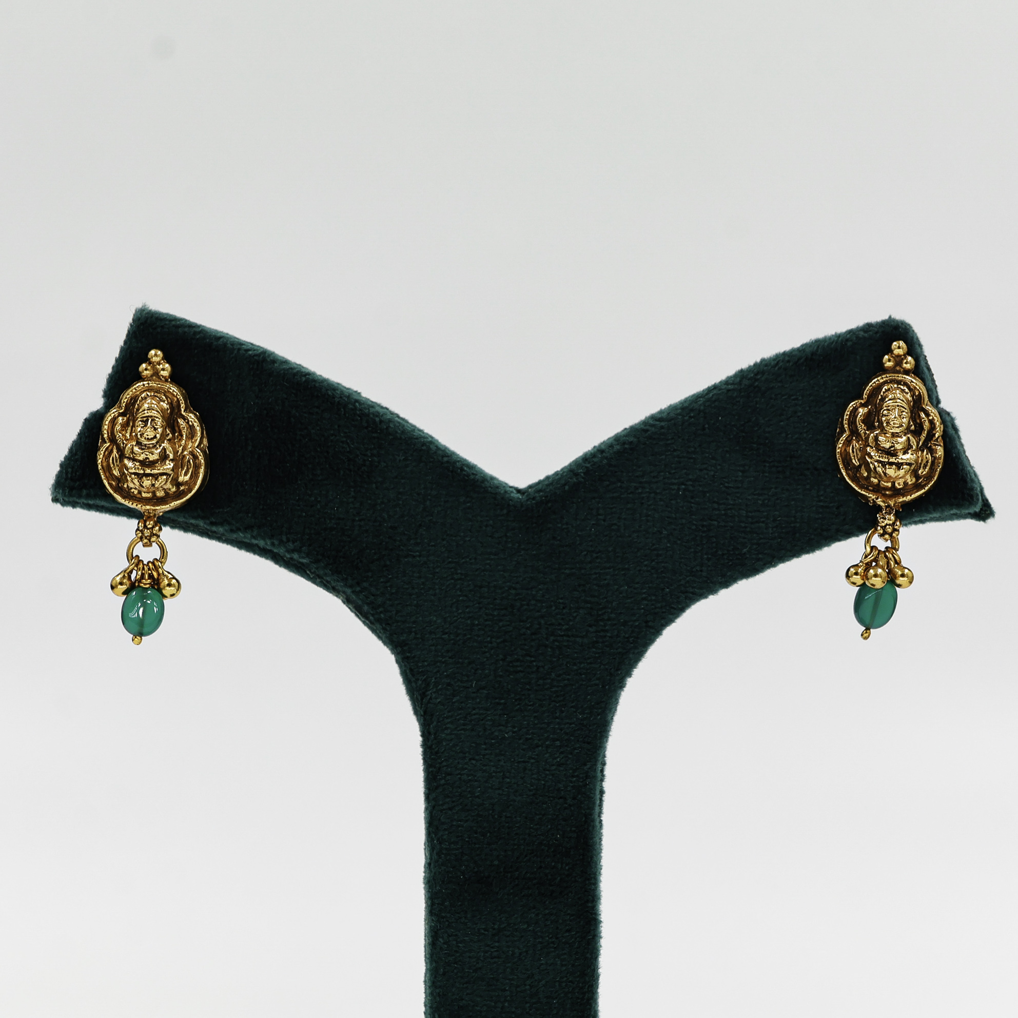 Lakshmi Gold Polished Silver Earrings