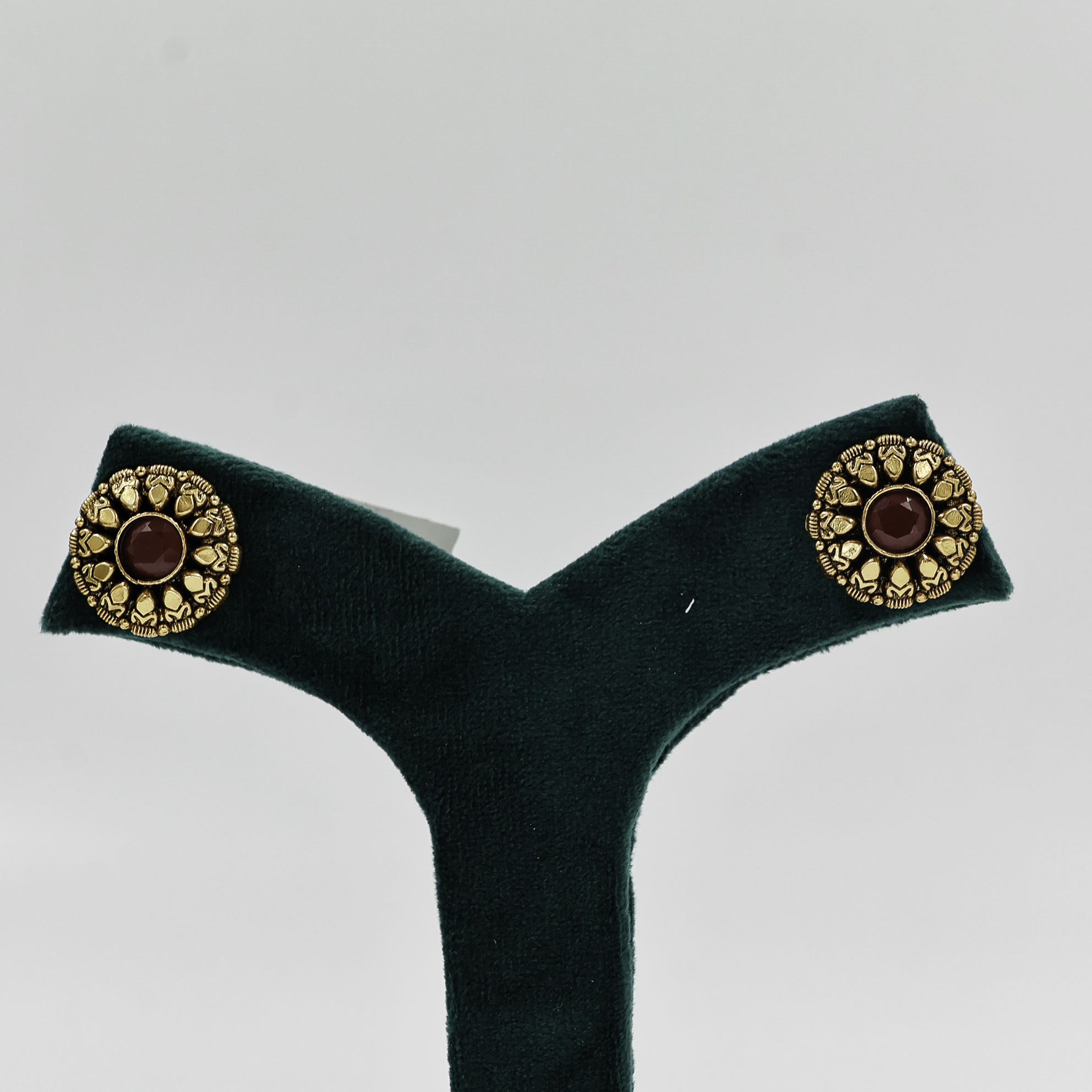 Gold Polished Silver Stud Earrings