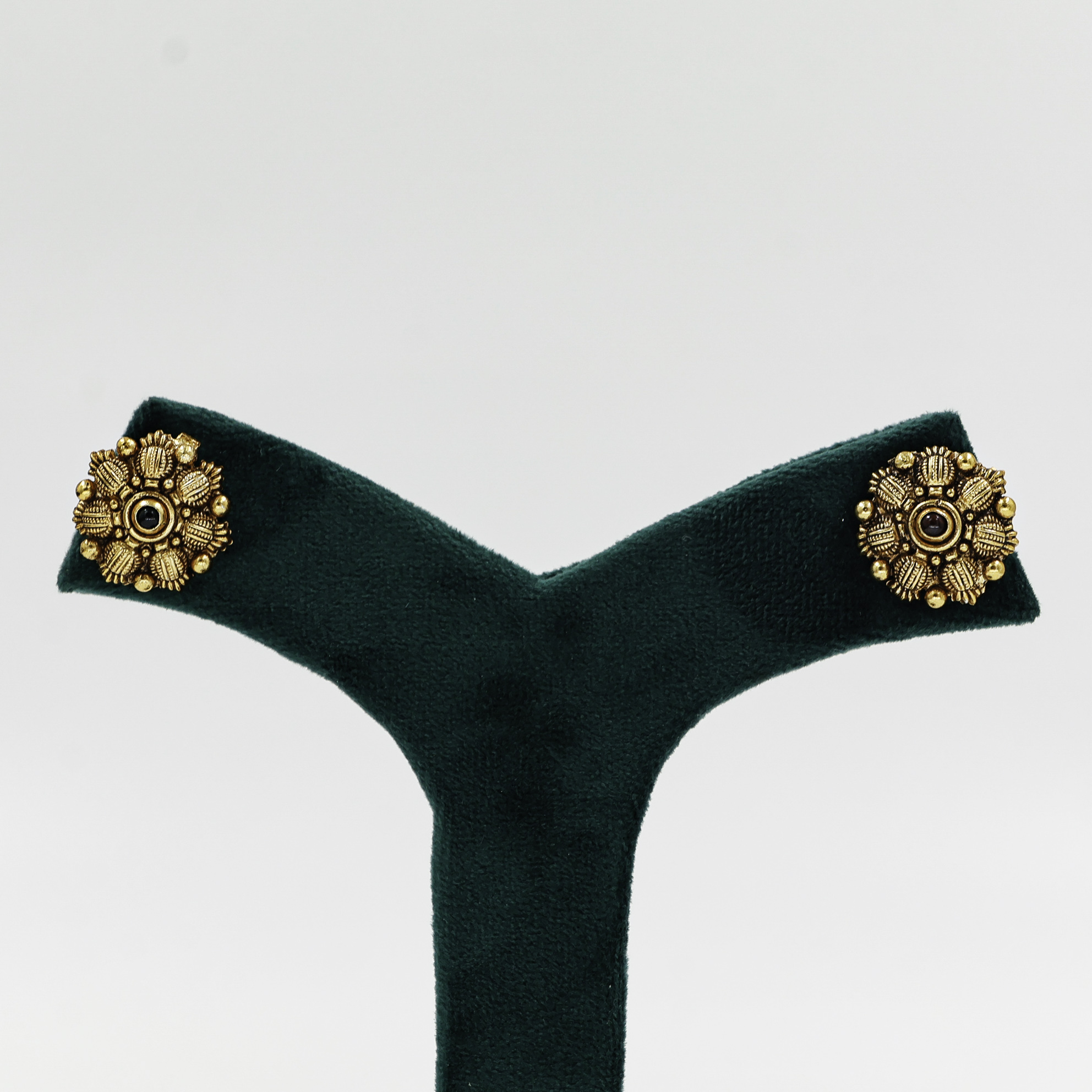 Gold Polished Silver Stud Earrings