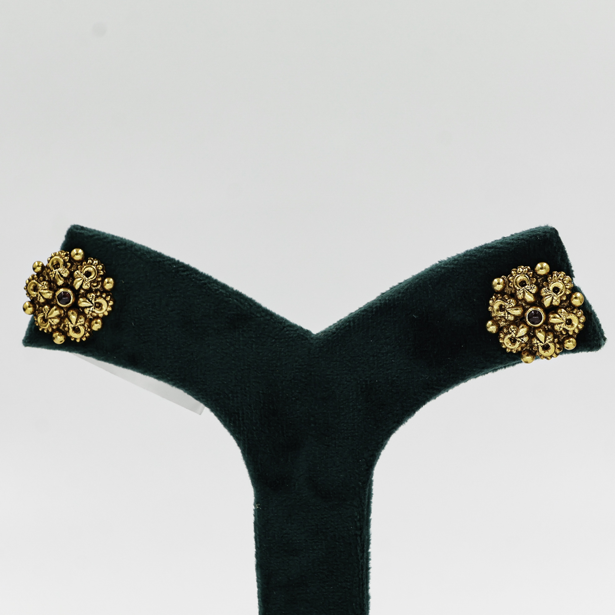 Gold Polished Silver Stud Earrings