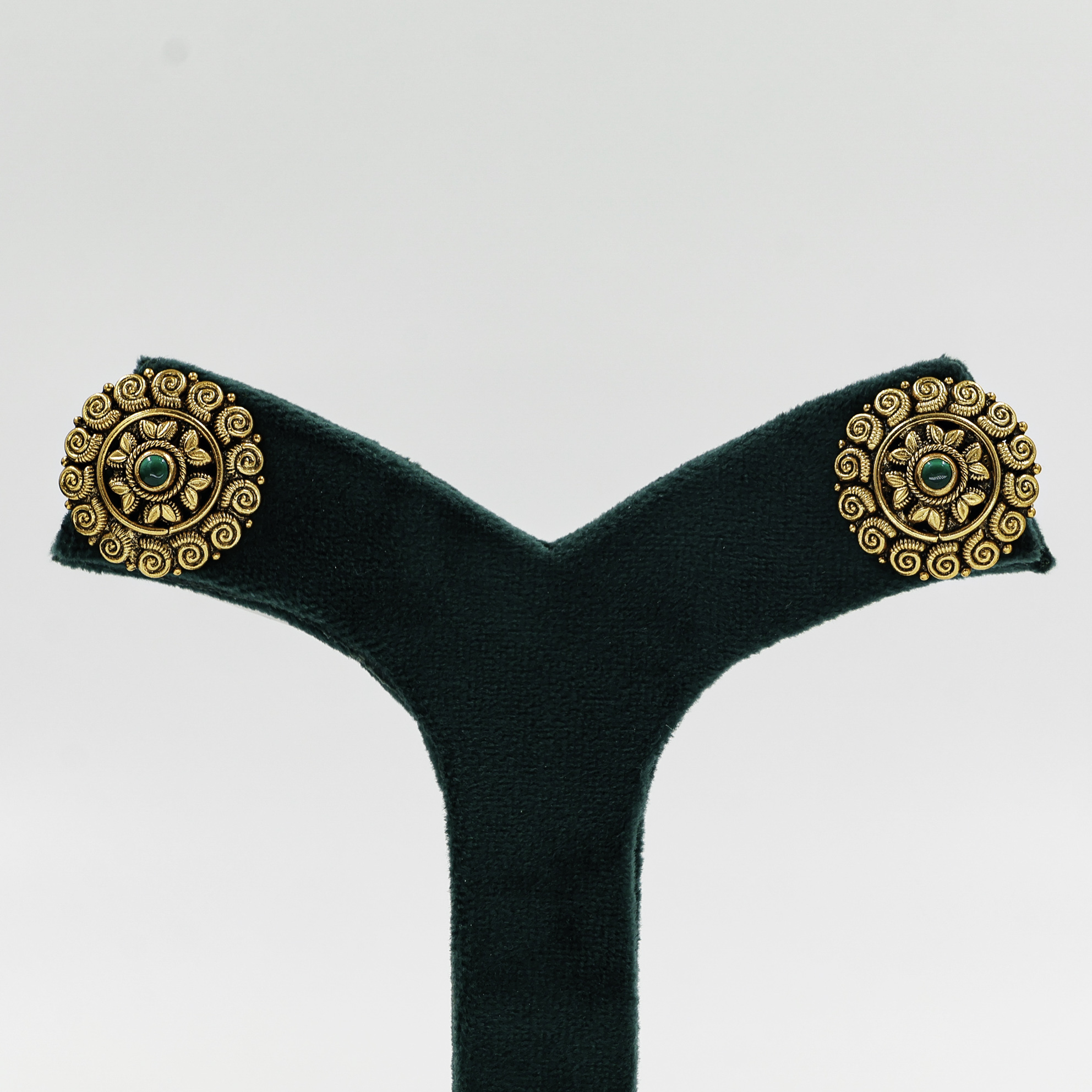 Gold Polished Silver Stud Earrings