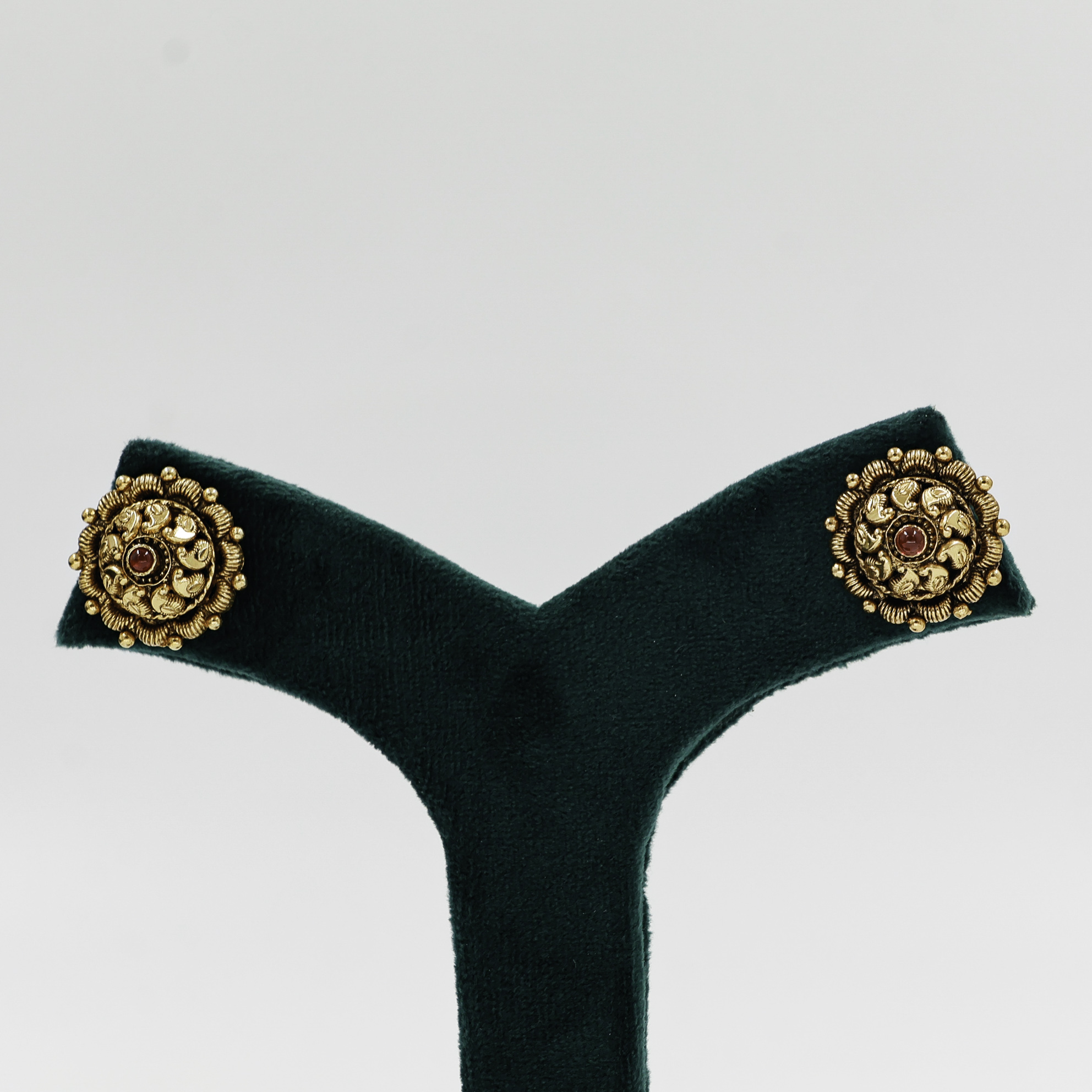 Gold Polished Silver Stud Earrings