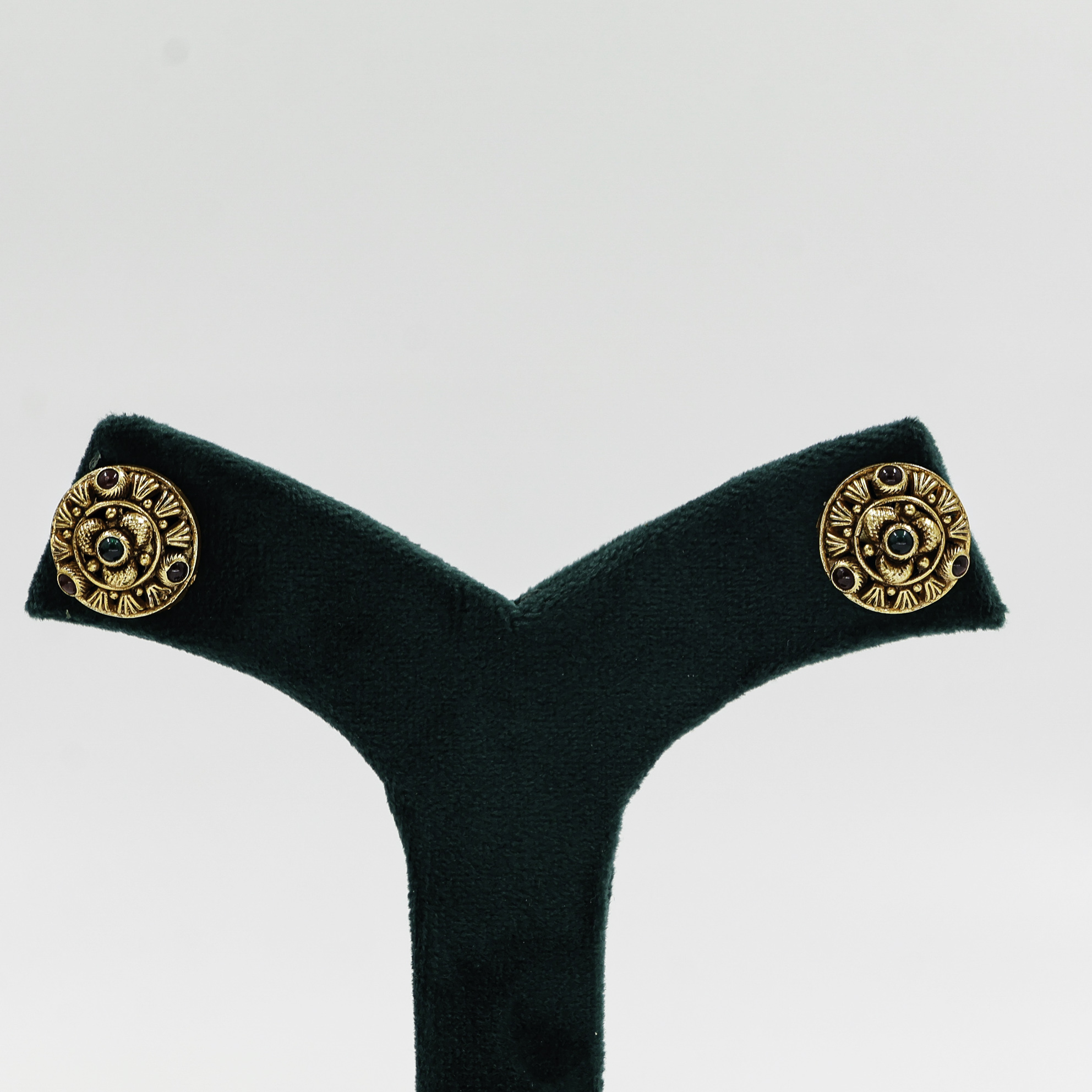 Gold Polished Silver Stud Earrings