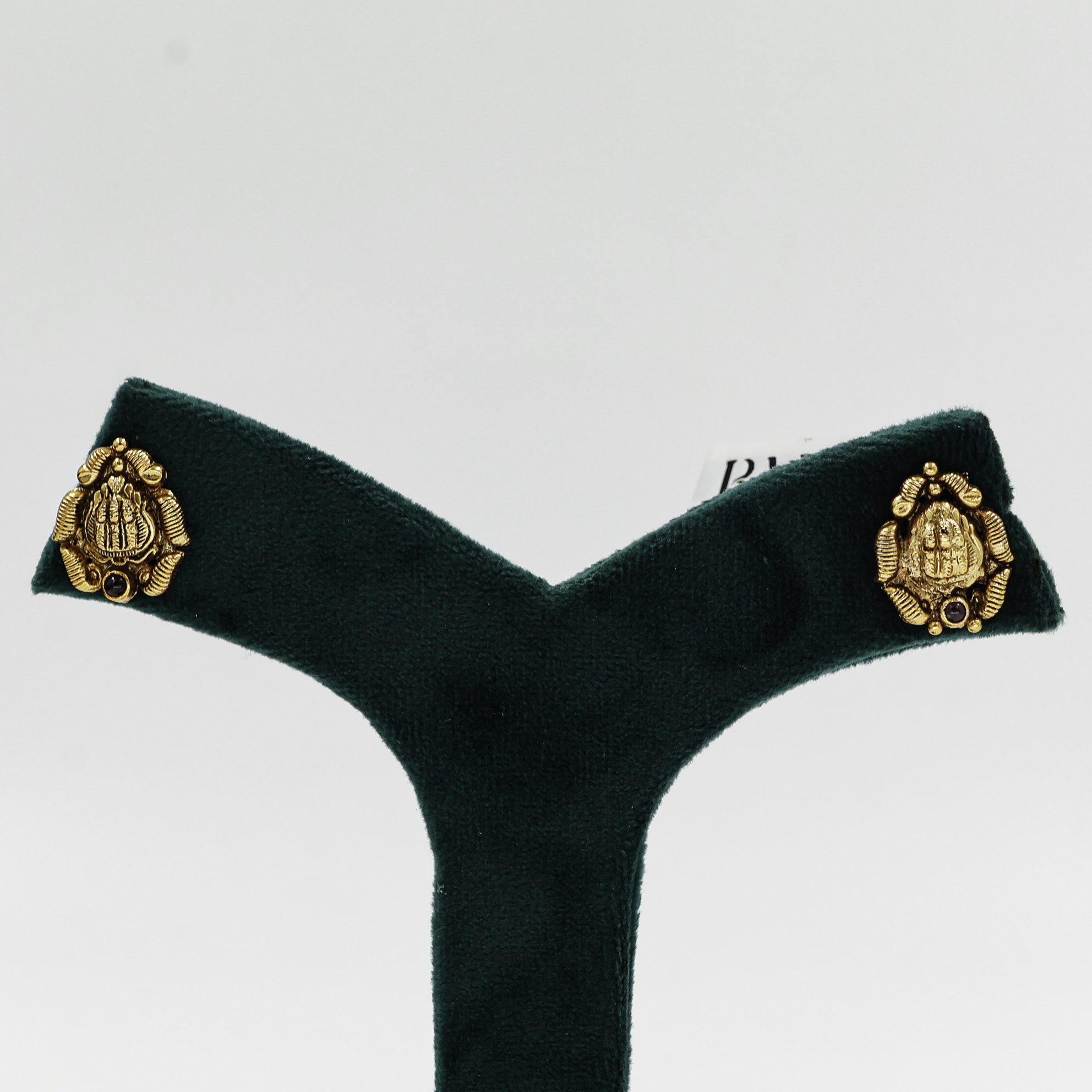 Gold Polished Silver Stud Earrings