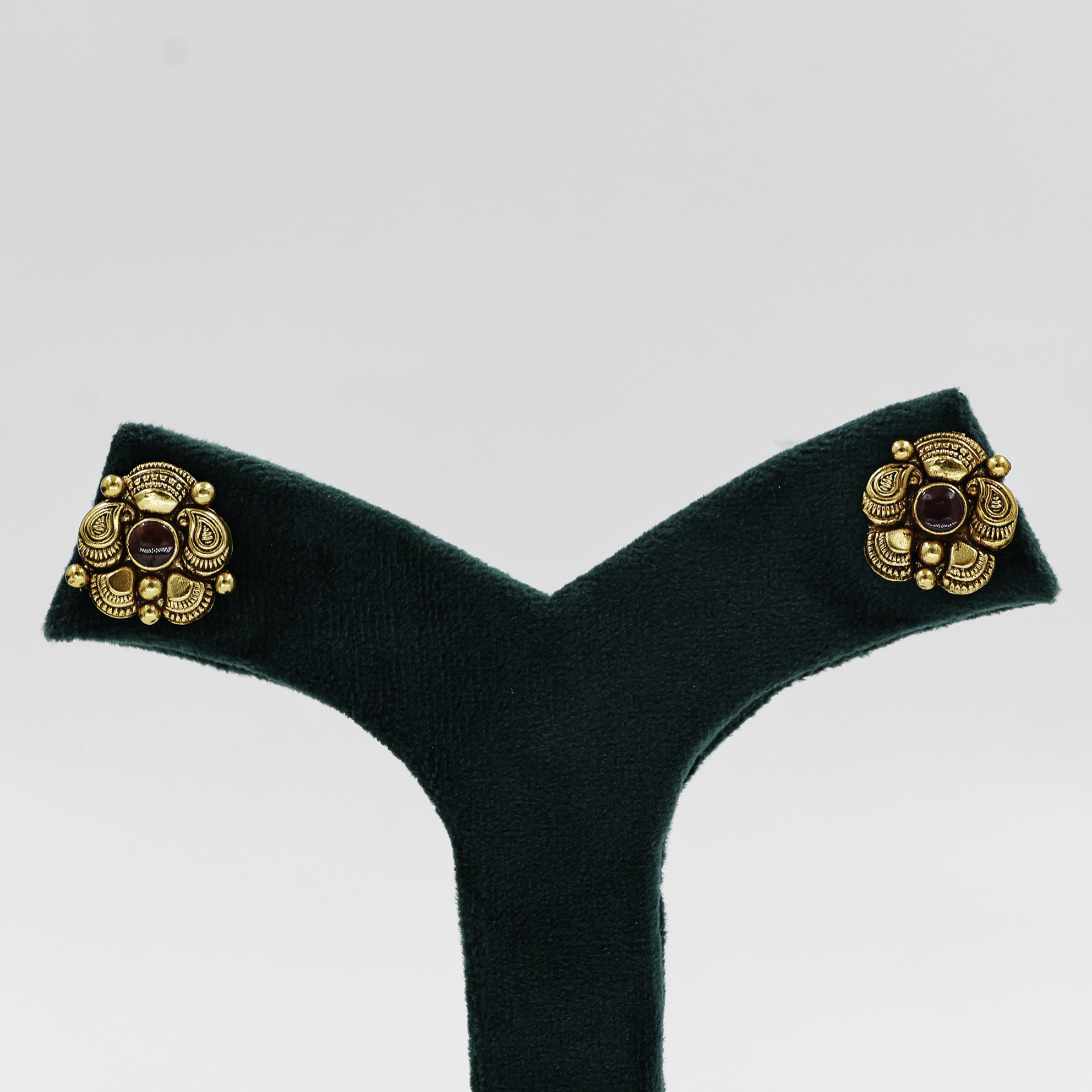 Gold Polished Silver Stud Earrings