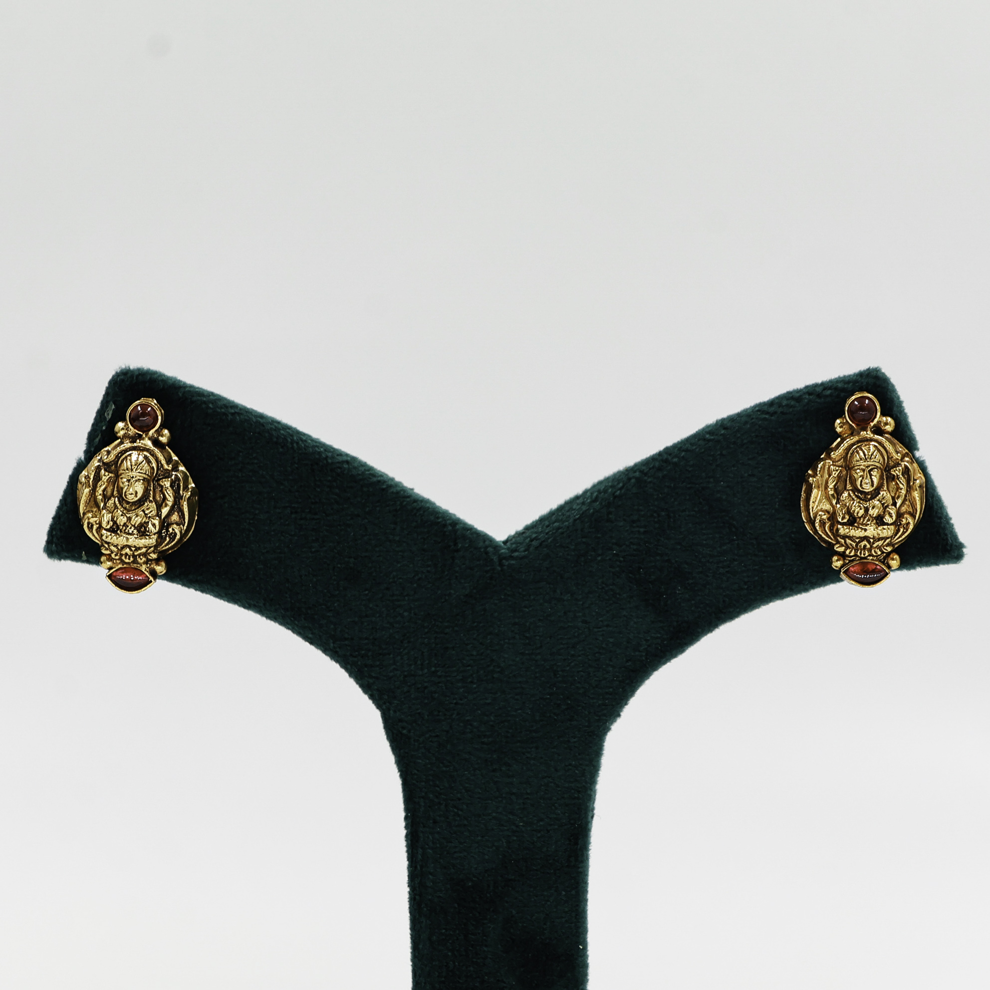 Gold Polished Silver Hanuman Earrings