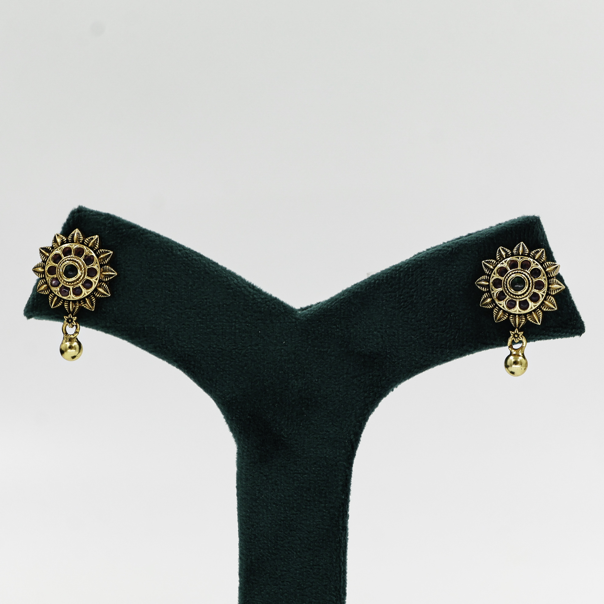 Gold Polished Silver Stud Earrings