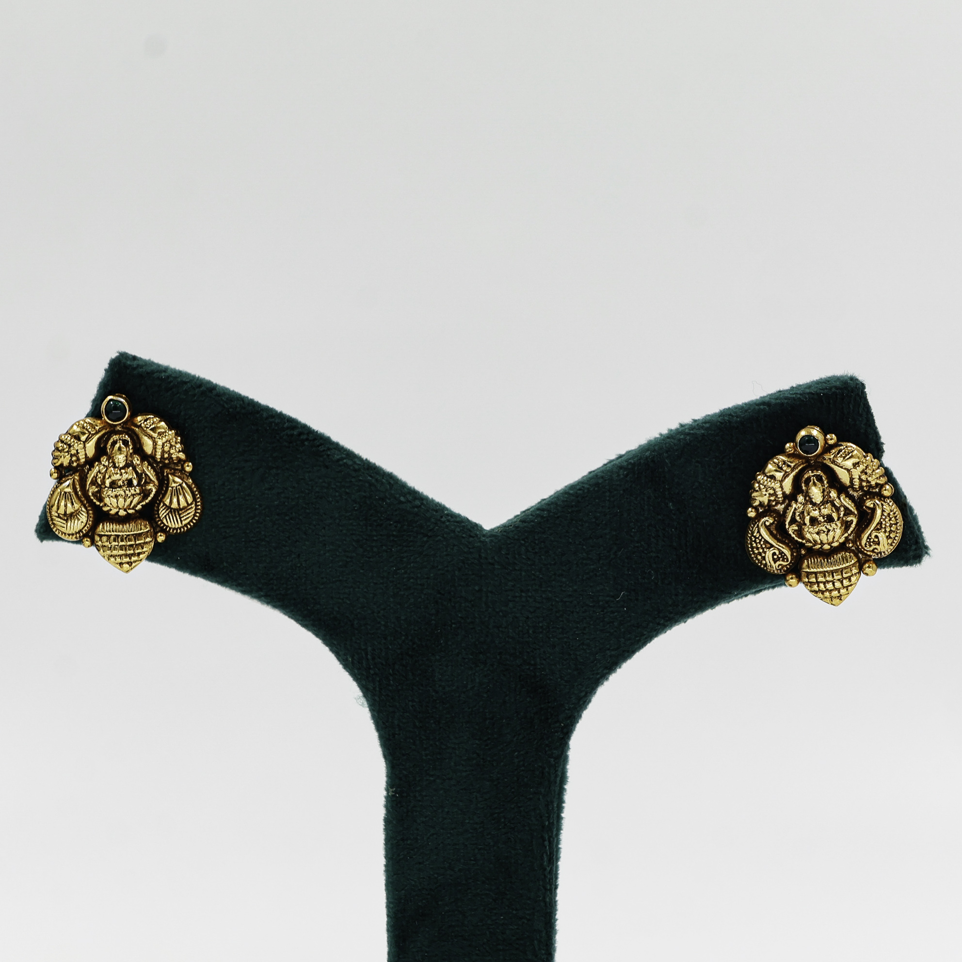 Lakshmi Gold Polished Silver Earrings