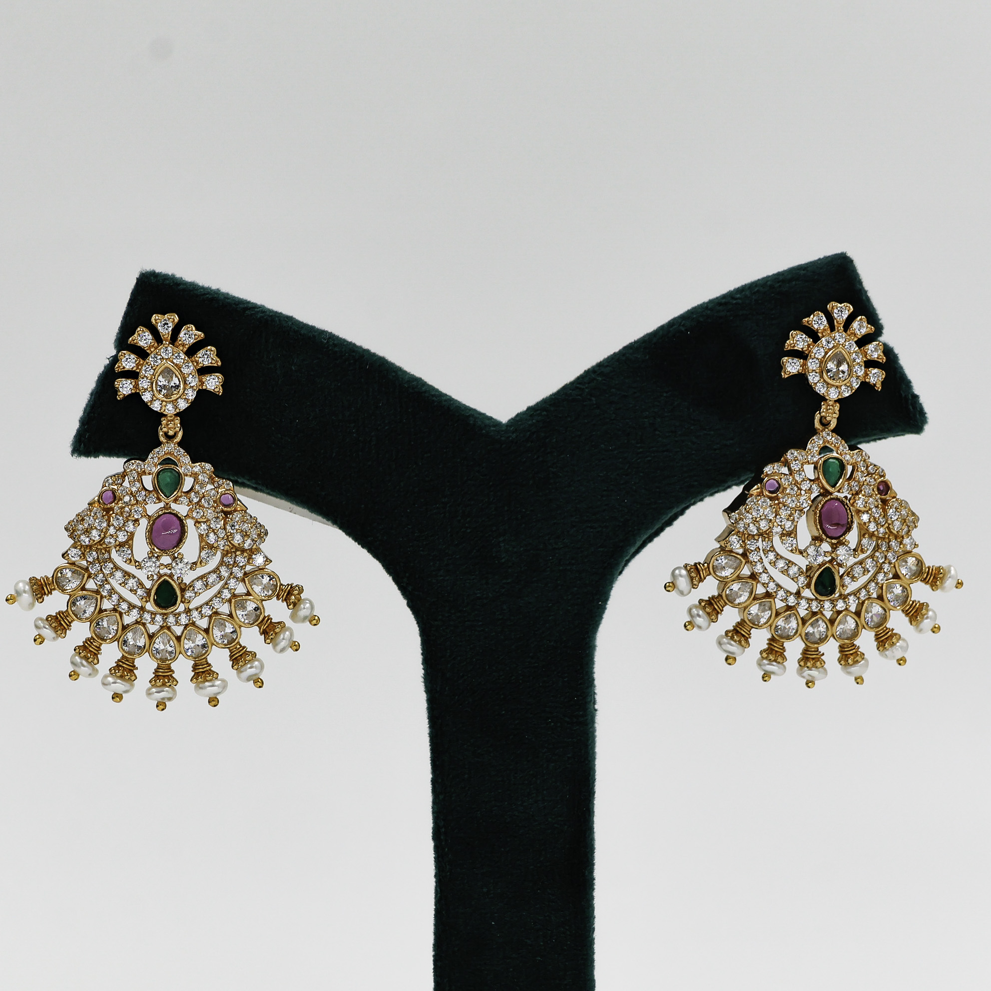 Gold Polished Silver Drop Earrings