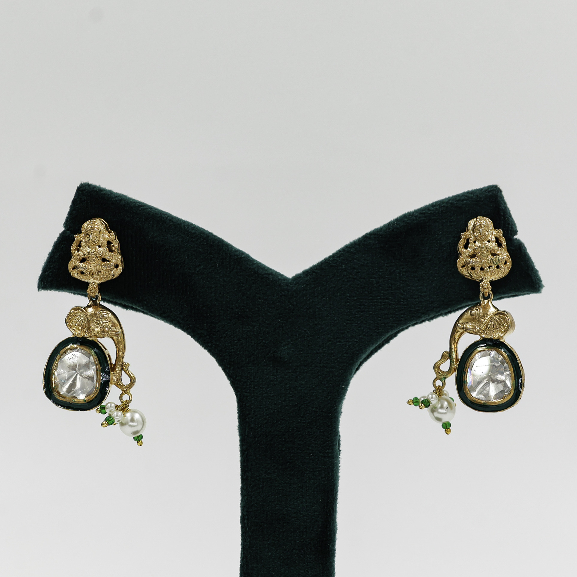 Gold Polished Silver Earrings