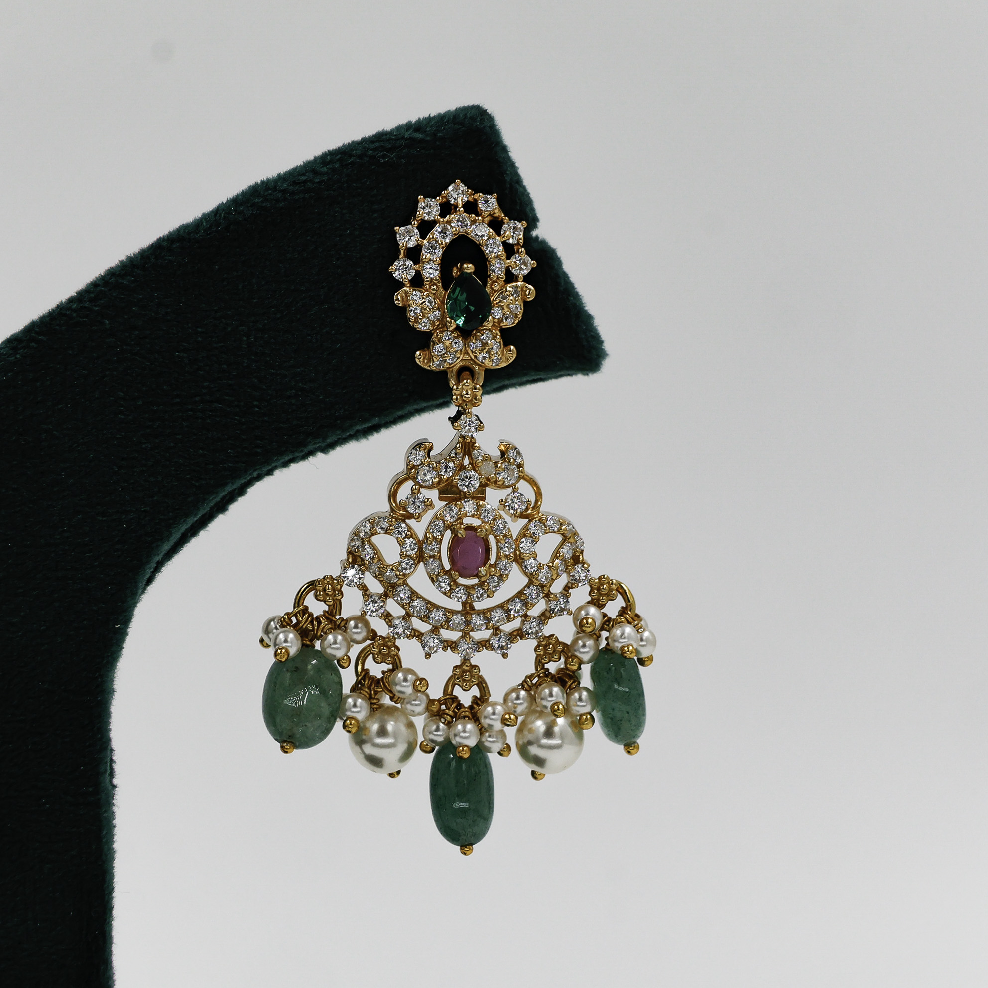 Raag Silver Jewellery - Emerald Drop Earrings