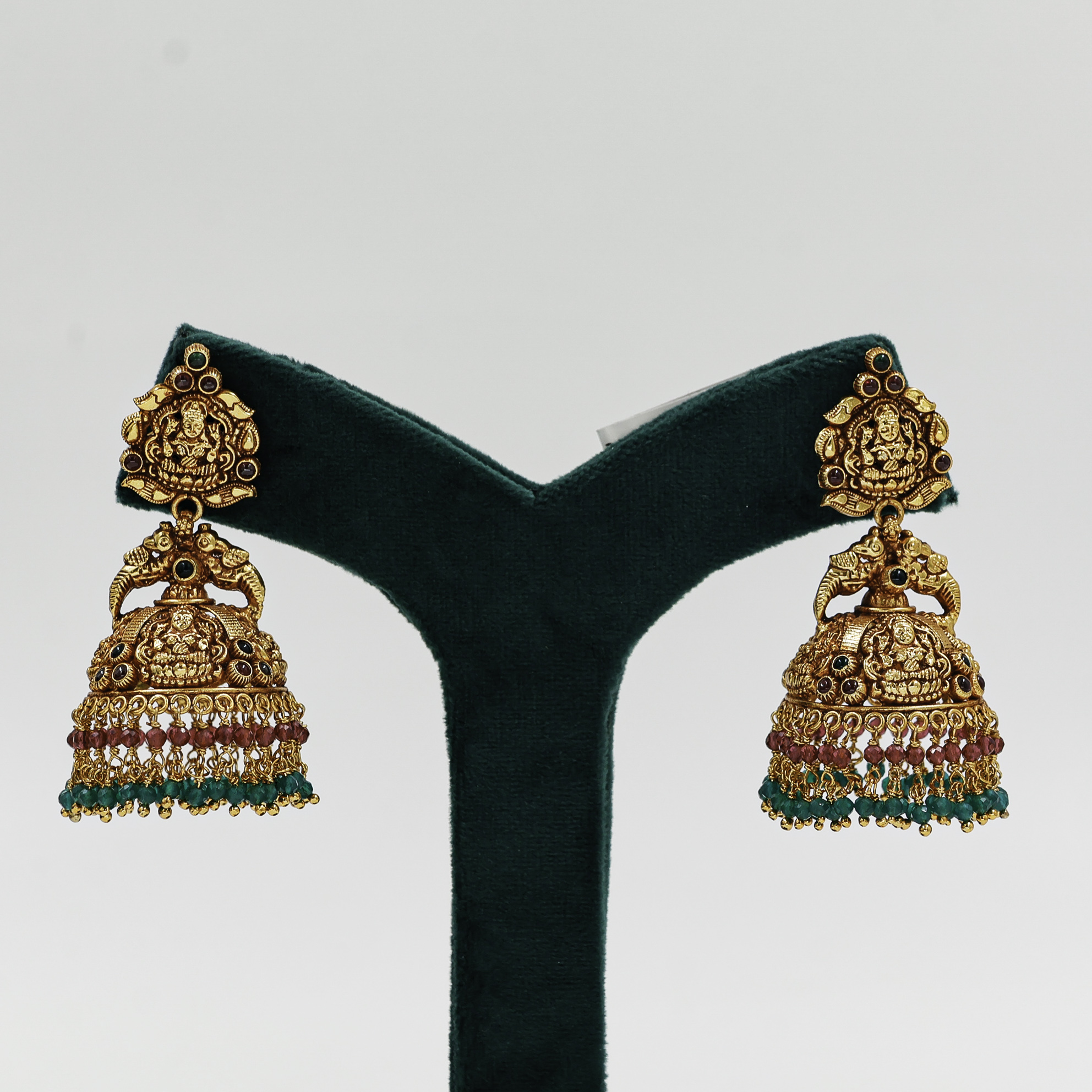 Gold Polished Silver Jhumka Earrings