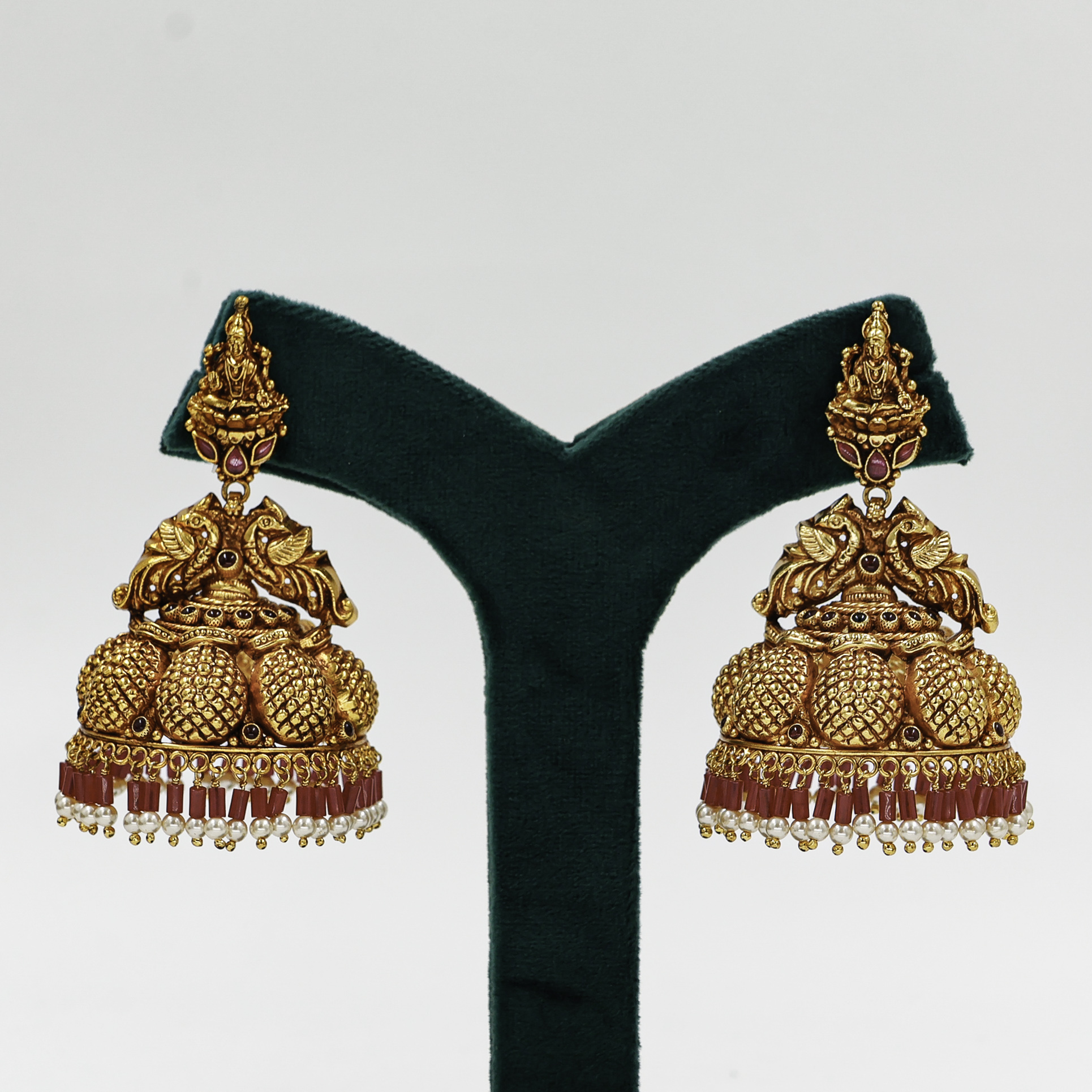 Gold Polished Silver Jhumka Earrings