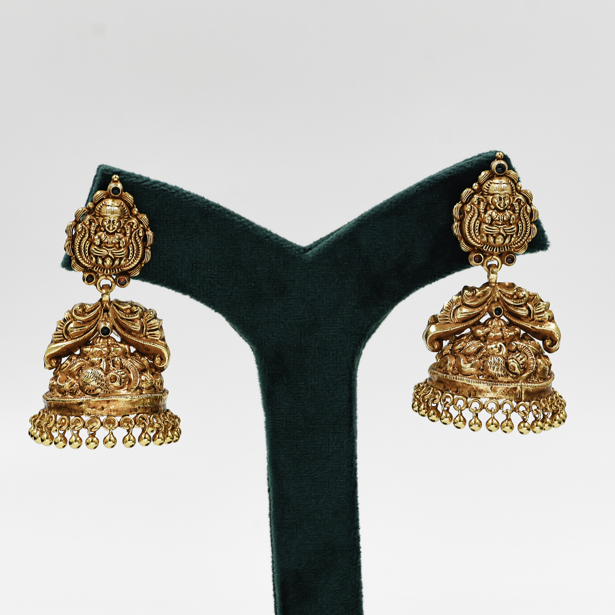 Gold Polished Silver Jhumka Earrings