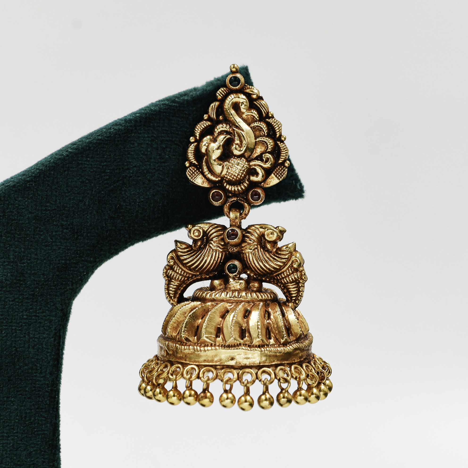 Raag Silver Jewellery - Gold Polished Silver Jhumka Earrings